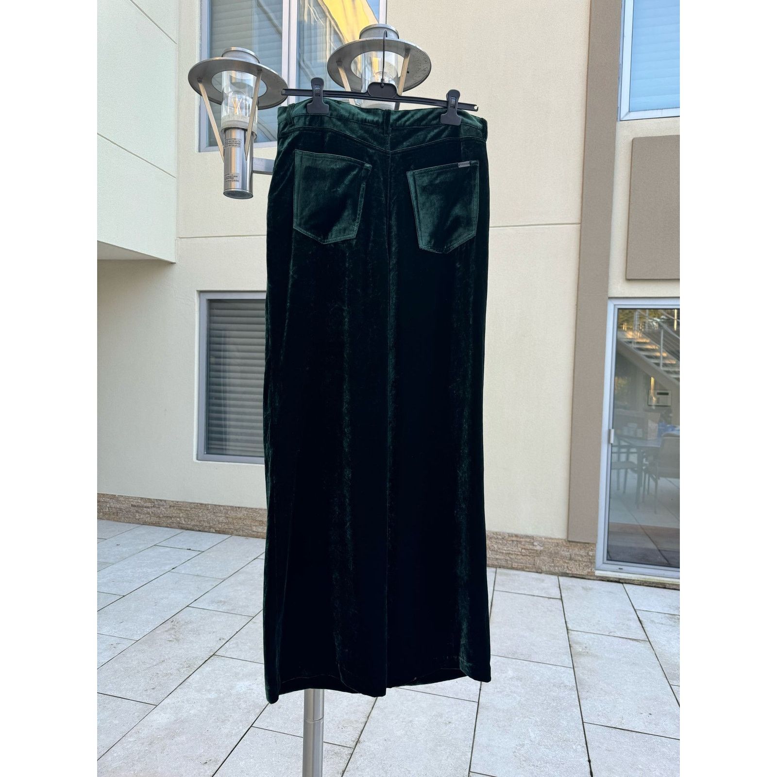 Saint Laurent Paris o1rshd1 Wide Leg Velvet / Velour Pants in Dark Forest Green Size US 34 / EU 50 - 11 Thumbnail