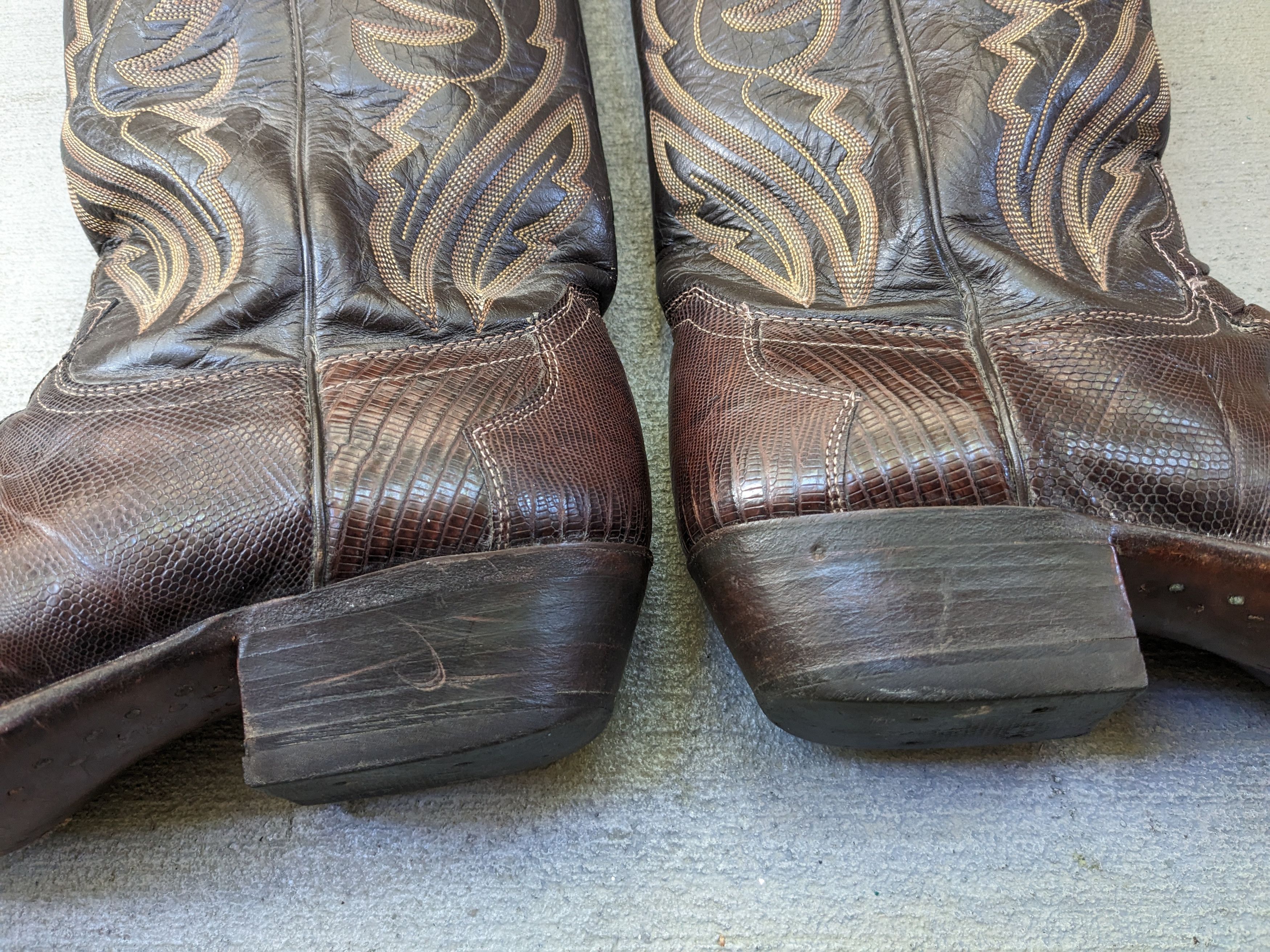 Vintage Justin Lizard Cowboy Boots Brown 9 D Leather USA Size US 9 / EU 42 - 9 Thumbnail