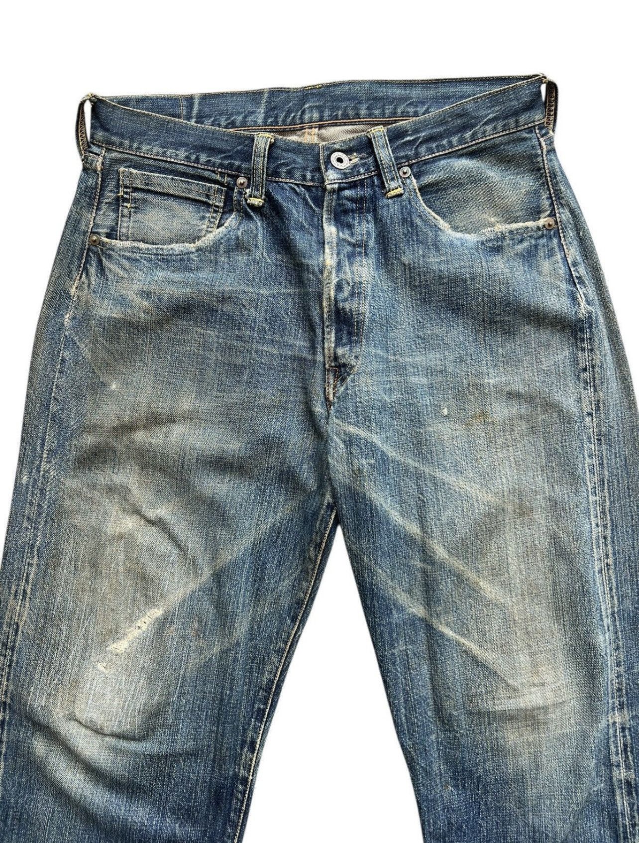 The Real McCoy's Vintage 90s Real Mccoy Selvedge Distressed Denim Jeans 31x29 Size US 31 - 4 Thumbnail