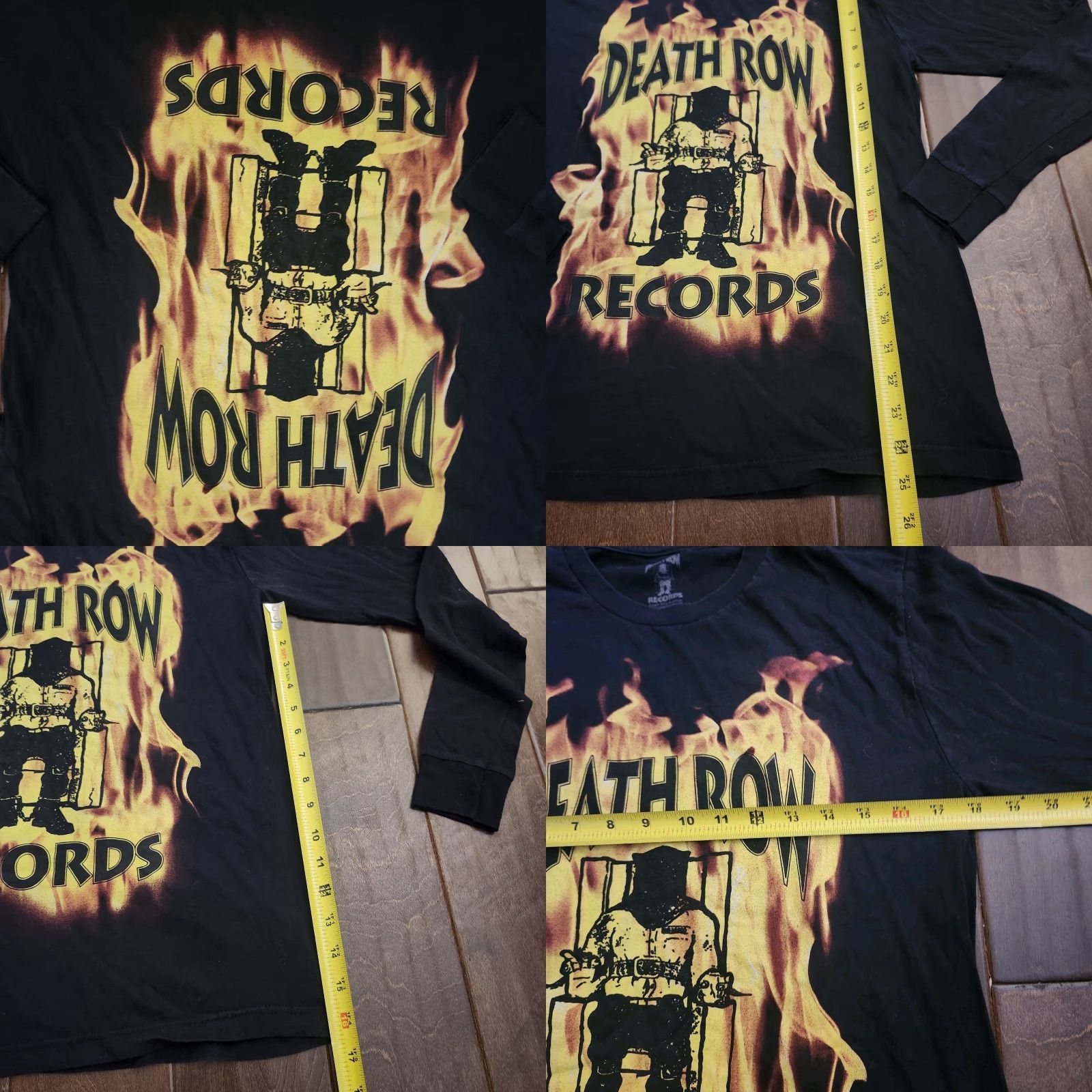 Ripple Junction Death Row Records Mens Medium Long Sleeve Black Graphic Hip Hop T Shirt Size US M / EU 48-50 / 2 - 8 Thumbnail