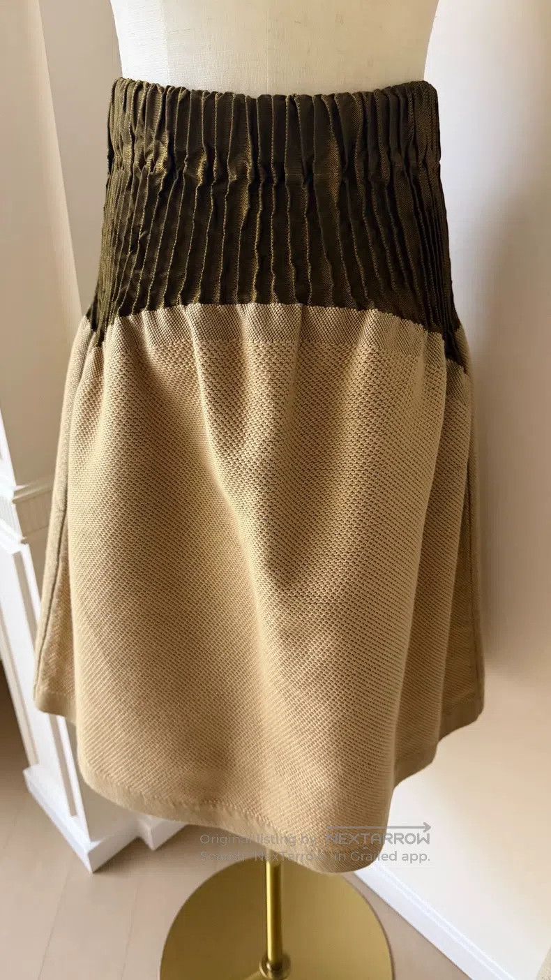 Issey Miyake Issey Miyake Beige Midi Skirt Size 25" / US 0 / IT 36 - 3 Thumbnail