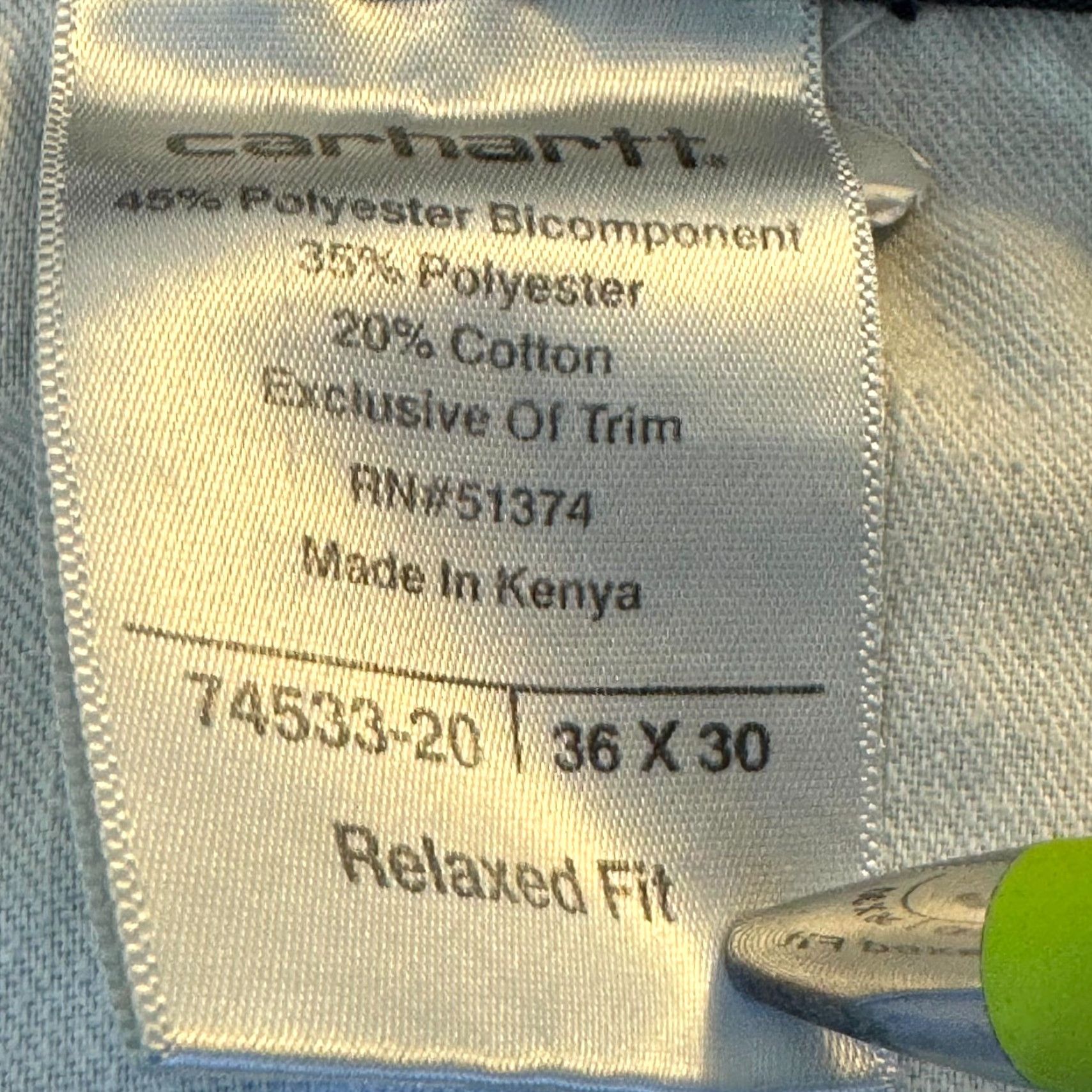 Carhartt Carhartt Carpenter Pants Mens 36x30 Navy Ripstop Relaxed Fit Work Size US 36 / EU 52 - 7 Thumbnail