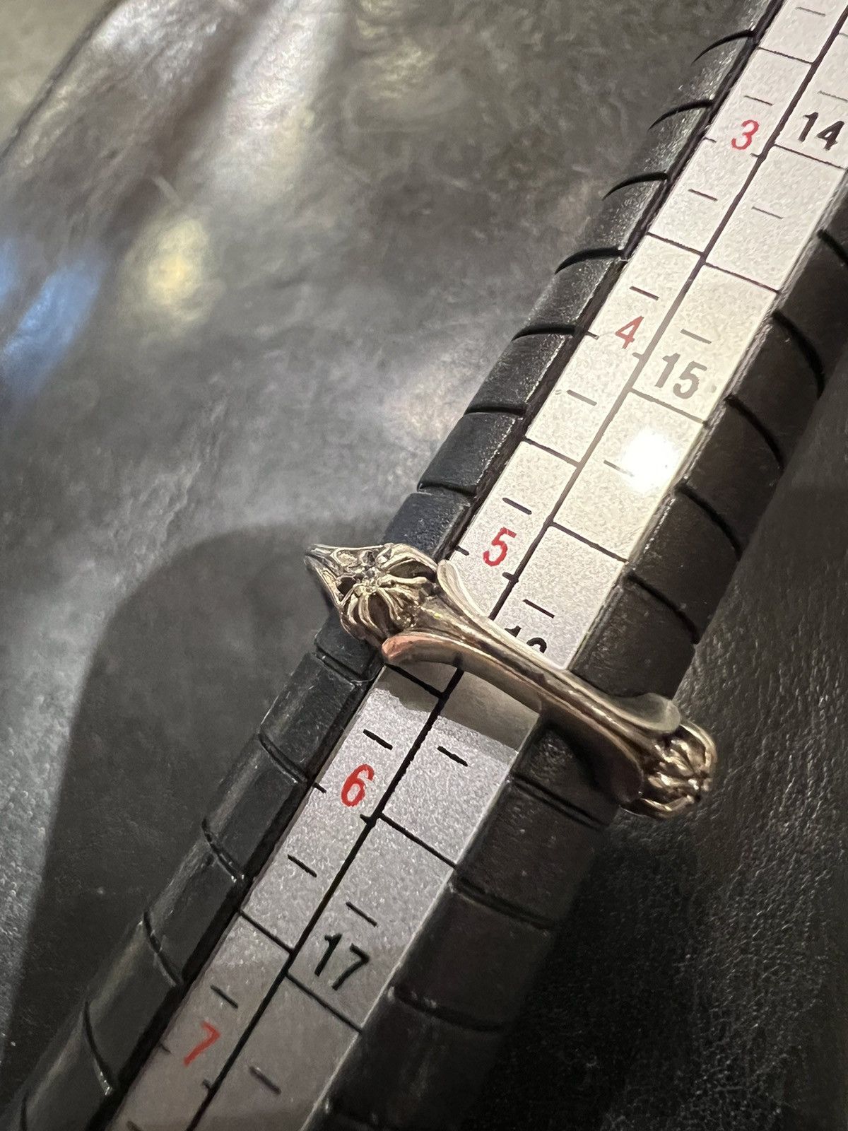 Chrome Hearts Chrome Hearts Diamond Bone Ring Silver Size ONE SIZE - 1 Thumbnail