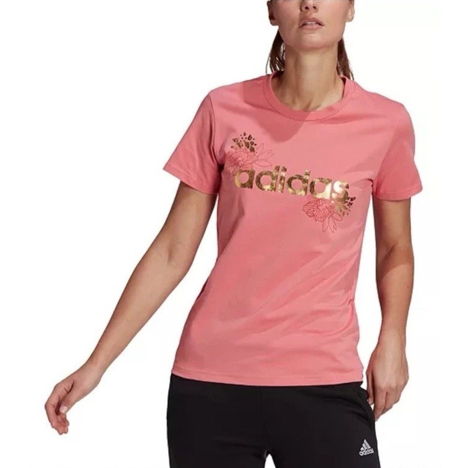 Adidas Adidas T Shirt Womens XL Floral Foil Crew Sporty Athleisure Size XL / US 12-14 / IT 48-50 - 1 Thumbnail