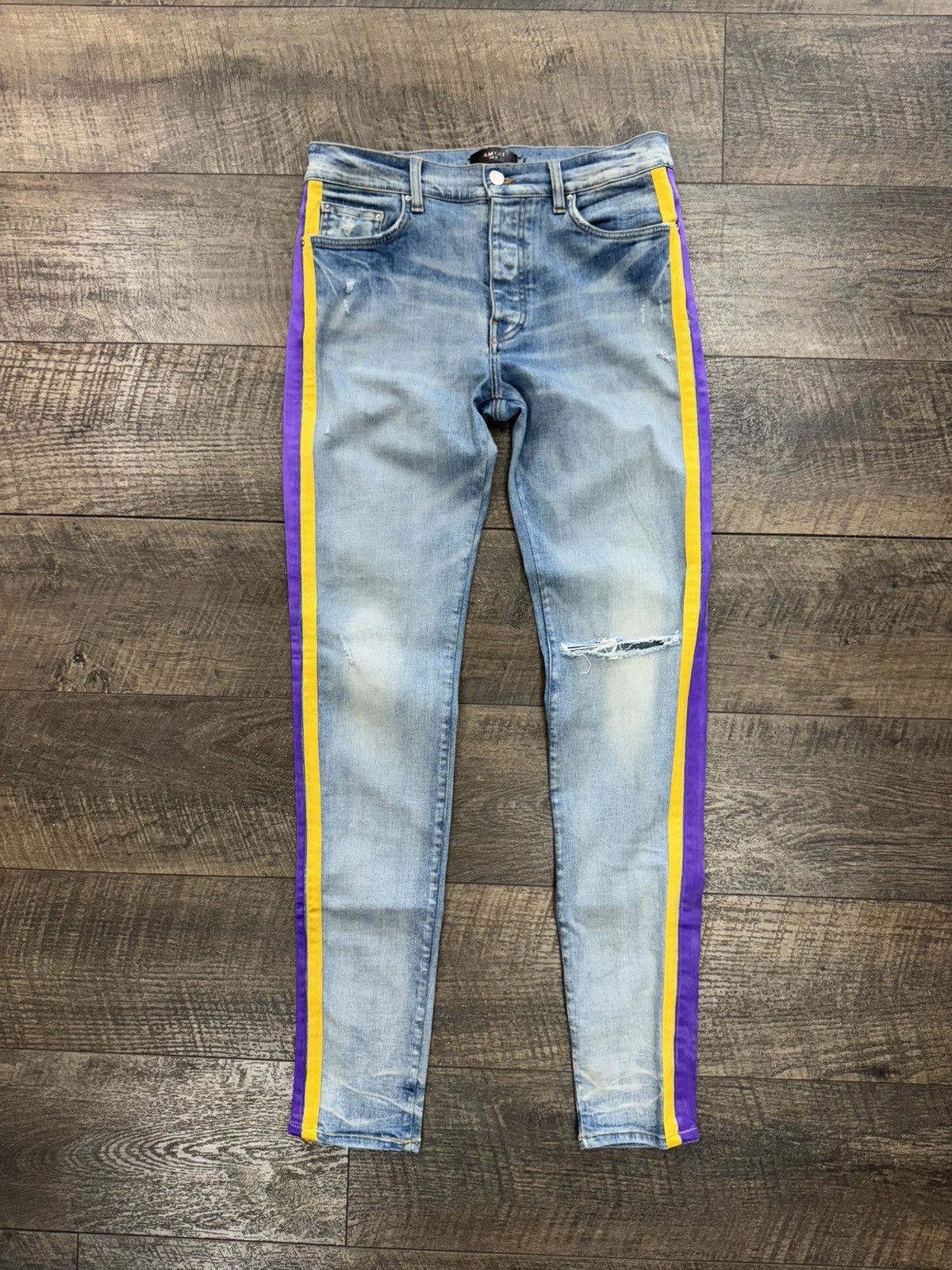 Amiri Lakers Track Jeans (33) Size US 33 - 1 Thumbnail