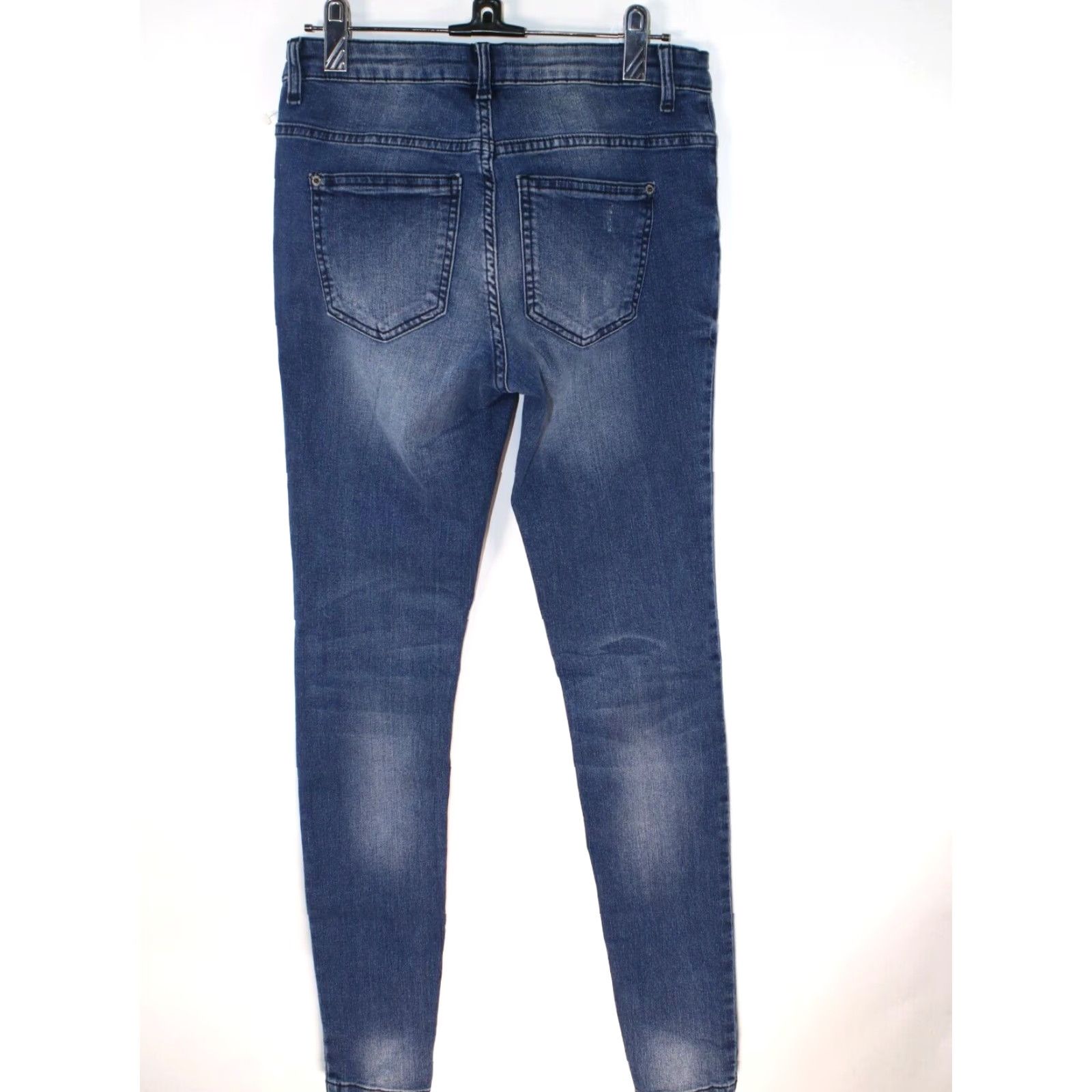 Denime Jacqueline dE Young Joy Skinny Denim Jeans Womens 30 Medium Blue Distressed 30X32 Jeans Women 90s College Preppy Vintage No N/A Size 30" / US 8 / IT 44 - 4 Thumbnail