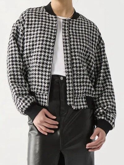 Japanese Brand Japanese Brand GGD Houndstooth Bomber Jacket In Black/white Size S / US 4 / IT 40 - 1 Thumbnail
