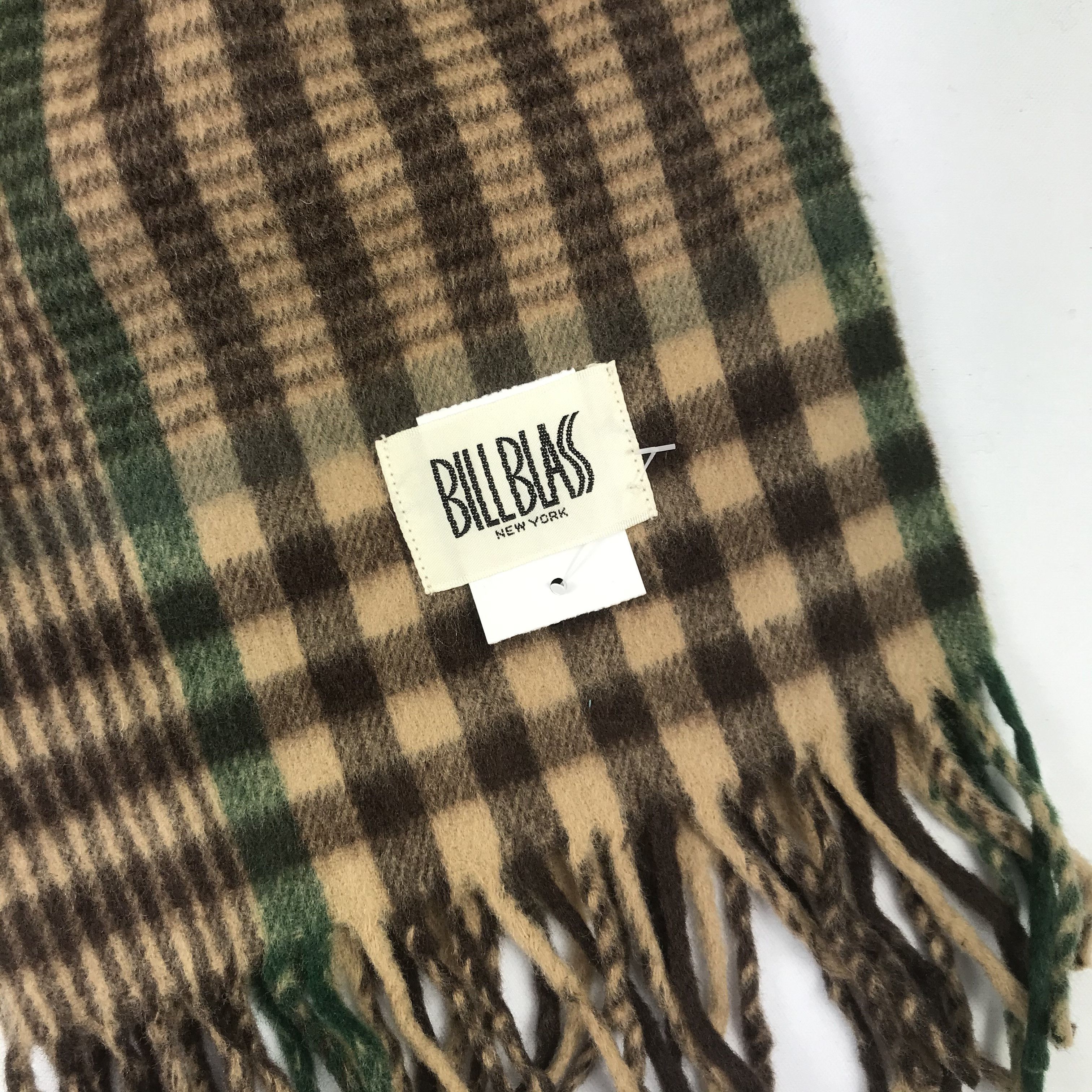 Bill Blass Vintage Bill Blass Scarf Muffler Wool Tartan Plaid Scarves Size ONE SIZE - 4 Thumbnail