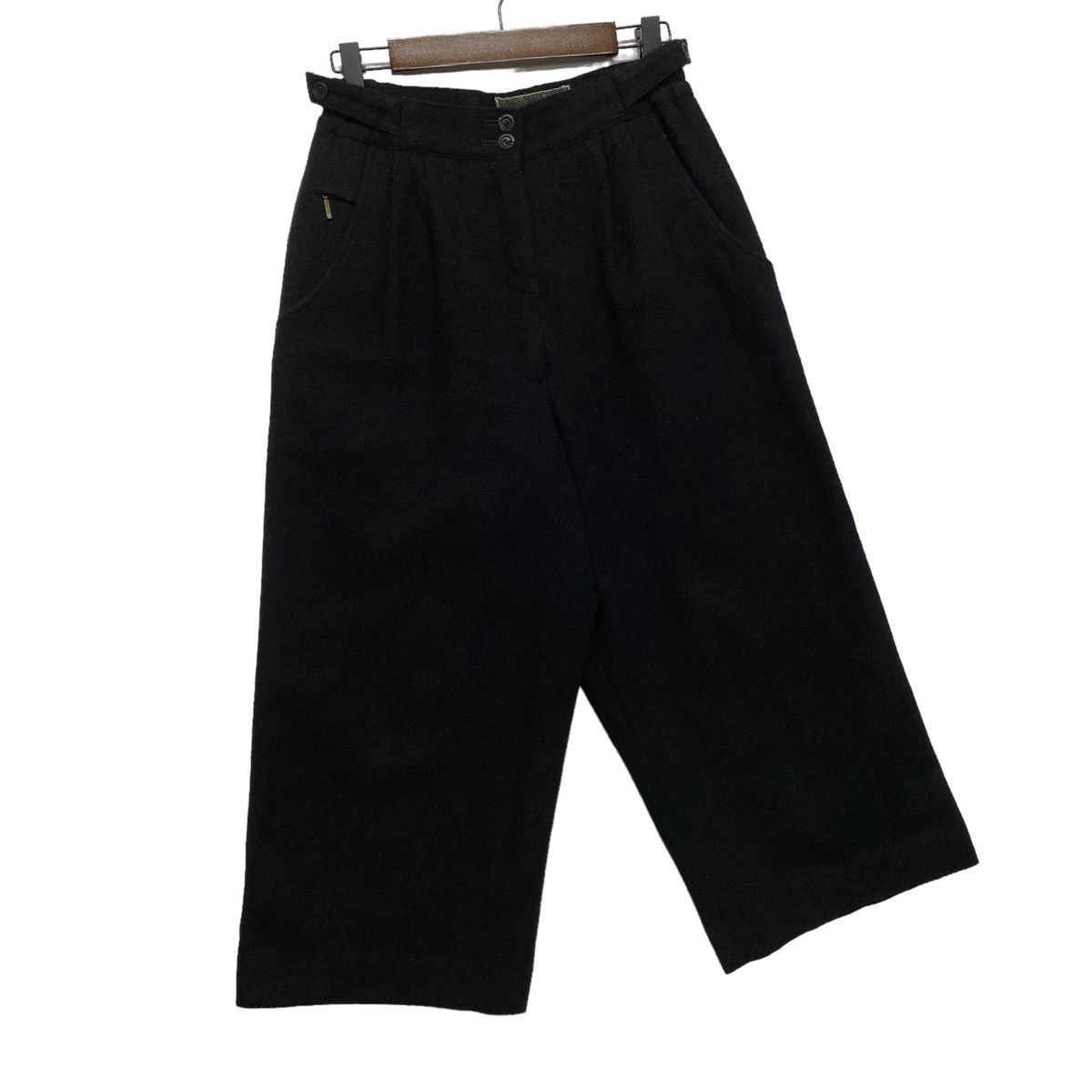 Japanese Brand Vintage Mieko Yamagami Wide Leg Wool Trousers Size 26" / US 2 / IT 38 - 4 Thumbnail