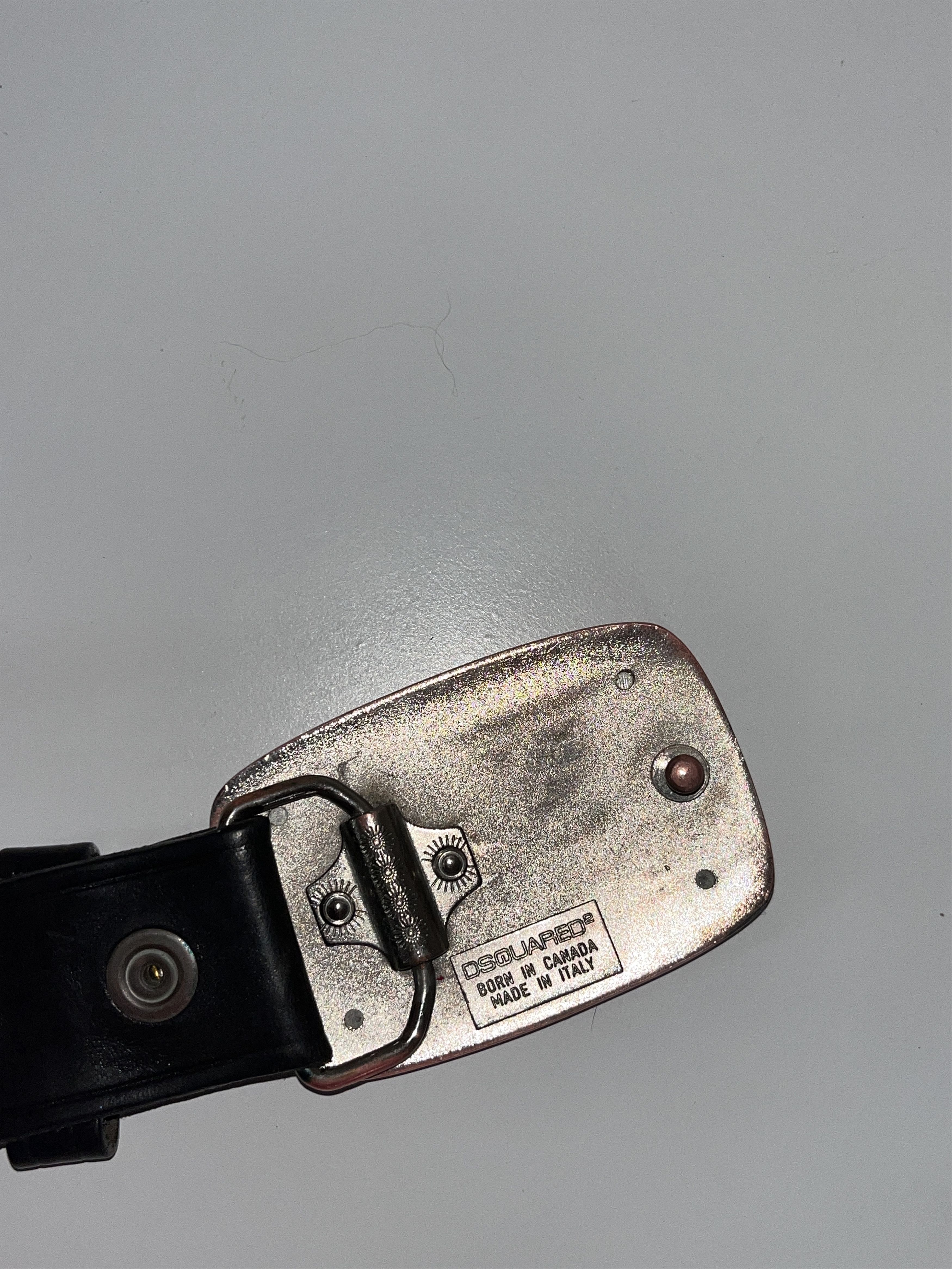 Dsquared2 DSquared2 Black Leather Belt with Large Buckle 118 cm 46 in Size ONE SIZE - 6 Thumbnail