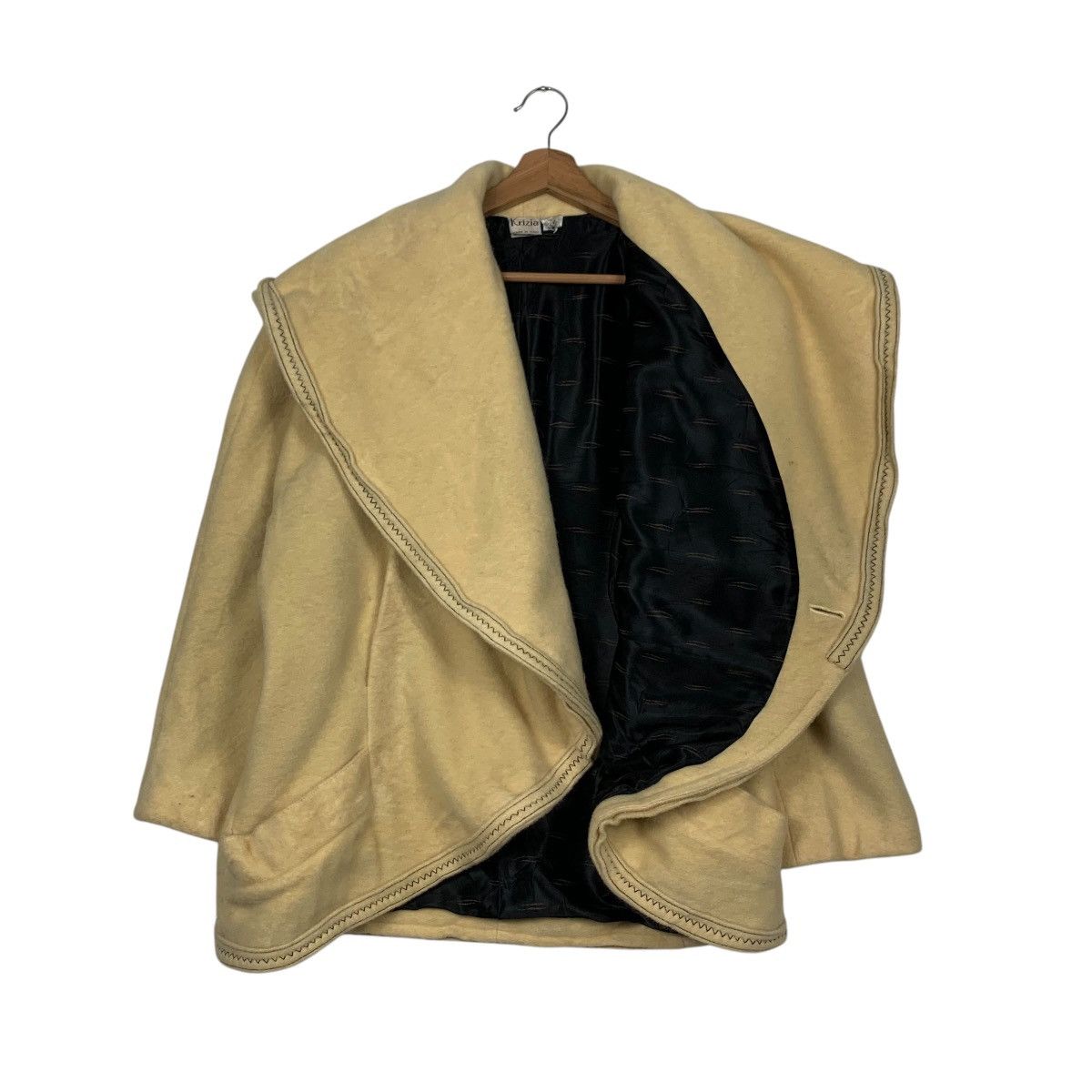Krizia Uomo Vintage 90's KRIZIA Asymmetrical Wool Jacket #2874-C130 Size M / US 6-8 / IT 42-44 - 8 Thumbnail