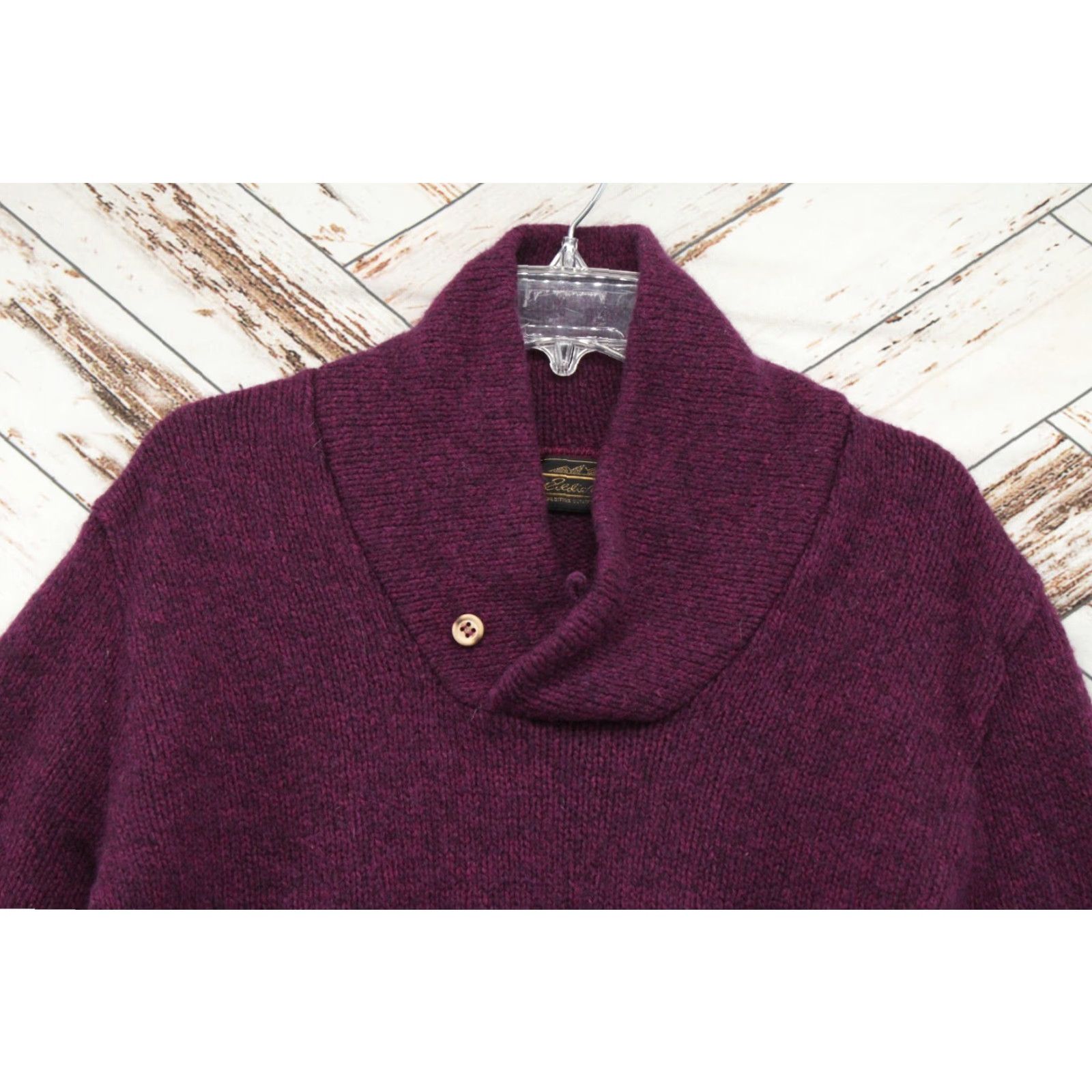 Eddie Bauer VINTAGE Eddie Bauer Sweater Men's Medium Purple Wool Blend Shawl Neck Button USA 90s Outdoor Size US M / EU 48-50 / 2 - 3 Thumbnail