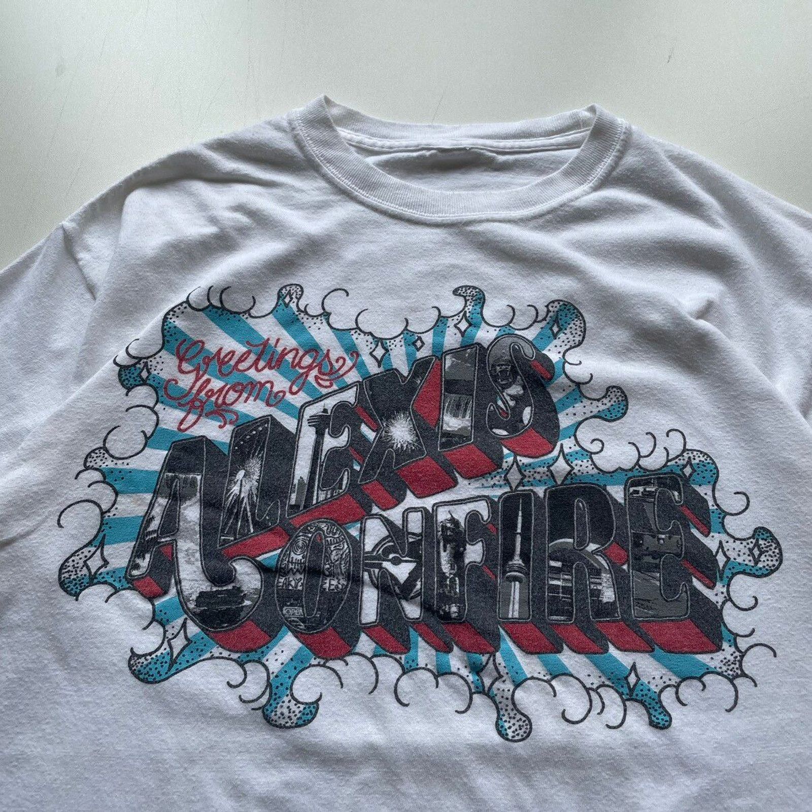 Band Tees Vintage Y2K Alexis On Fire Graphic Band T Shirt Medium White Size US M / EU 48-50 / 2 - 2 Thumbnail