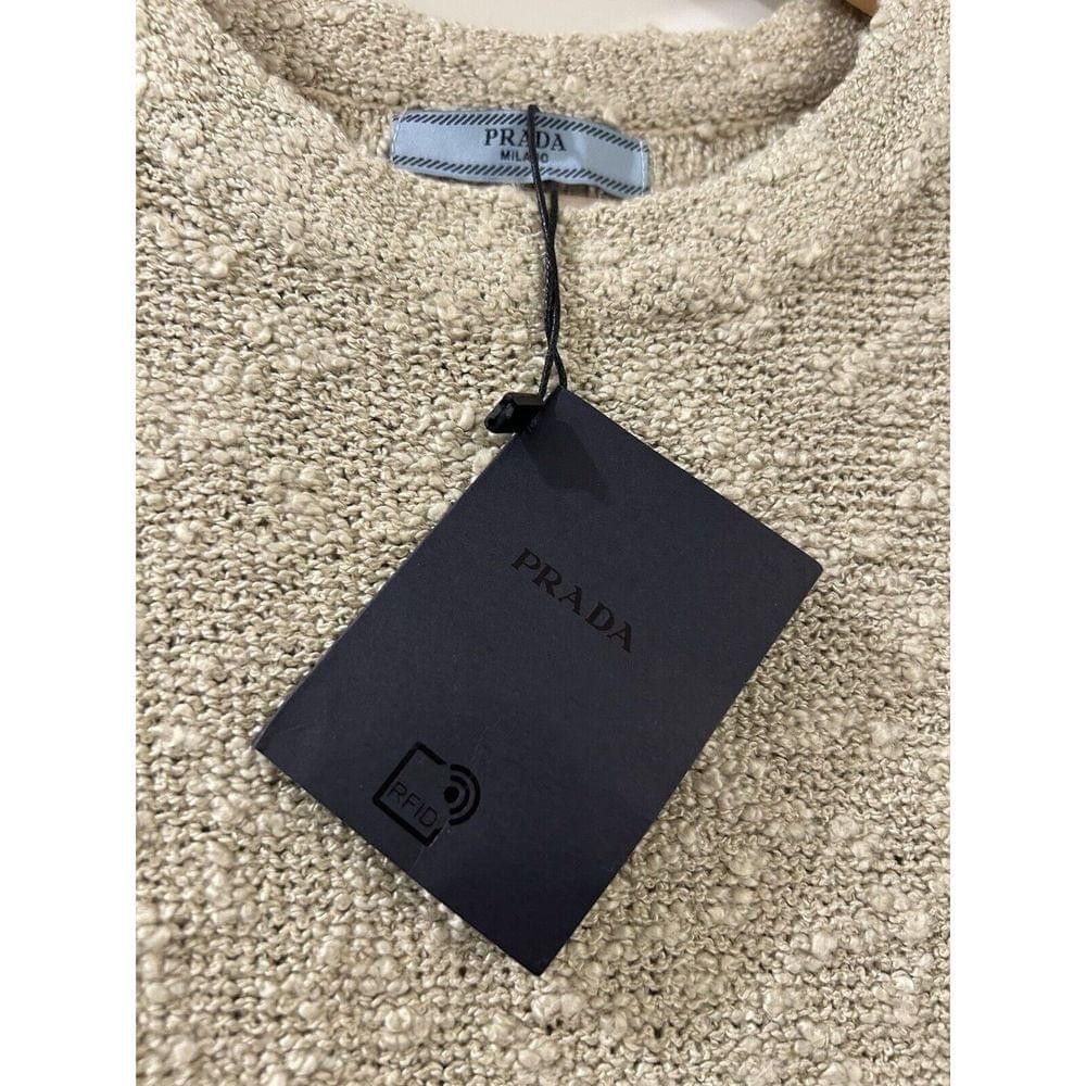 Prada PRADA Boucle Drawstring Mini Dress NWT S Oatmeal Authentic Size S / US 4 / IT 40 - 16 Thumbnail