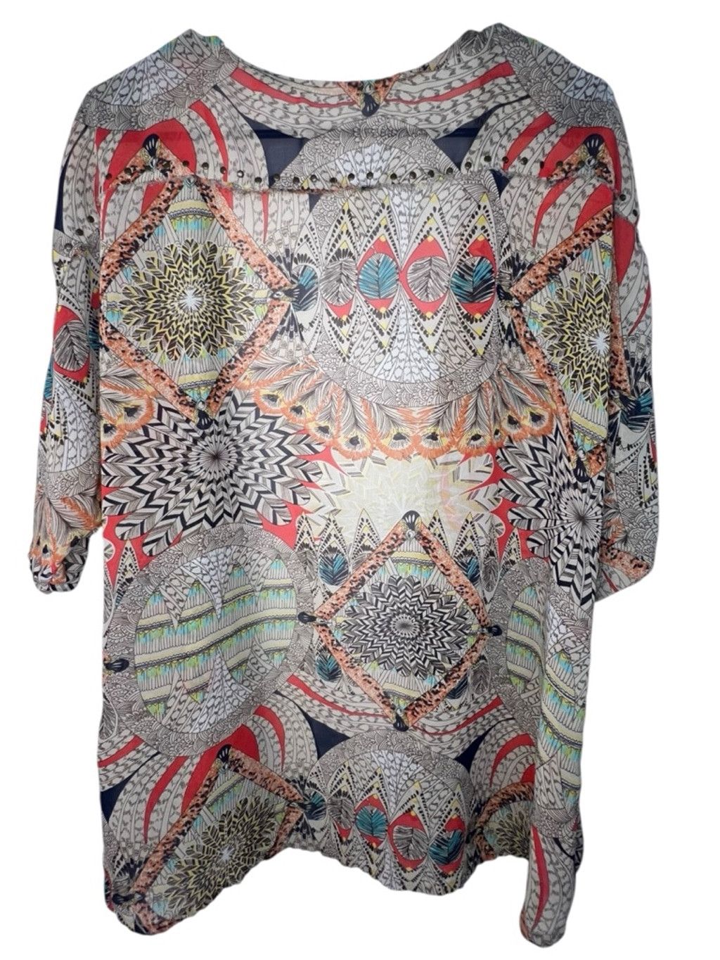 BKE Gimmicks By BKE Boho Tribal Print Sheer Layering Kimono Size M / US 6-8 / IT 42-44 - 3 Thumbnail