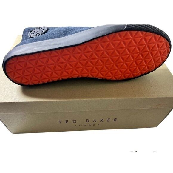 Ted Baker Ted Baker London Mens Dark Blue Suede High Top Lace Up Sneak Size US 10 / EU 43 - 6 Thumbnail