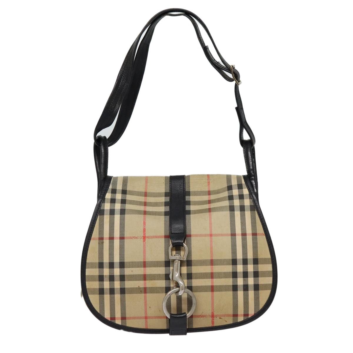 Burberry Burberry Nova Check Shoulder Bag Canvas Beige Black Silver Size ONE SIZE - 13 Thumbnail