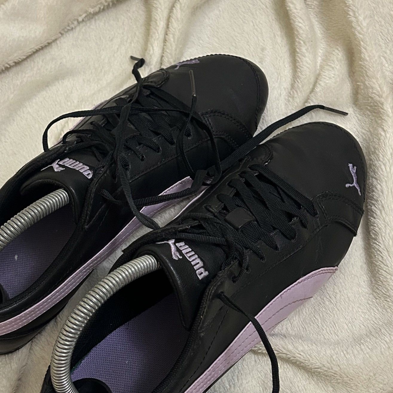 Puma Vintage Y2K Puma Speed Cat Black Leather Sneakers Size US 8.5 / IT 38.5 - 4 Thumbnail