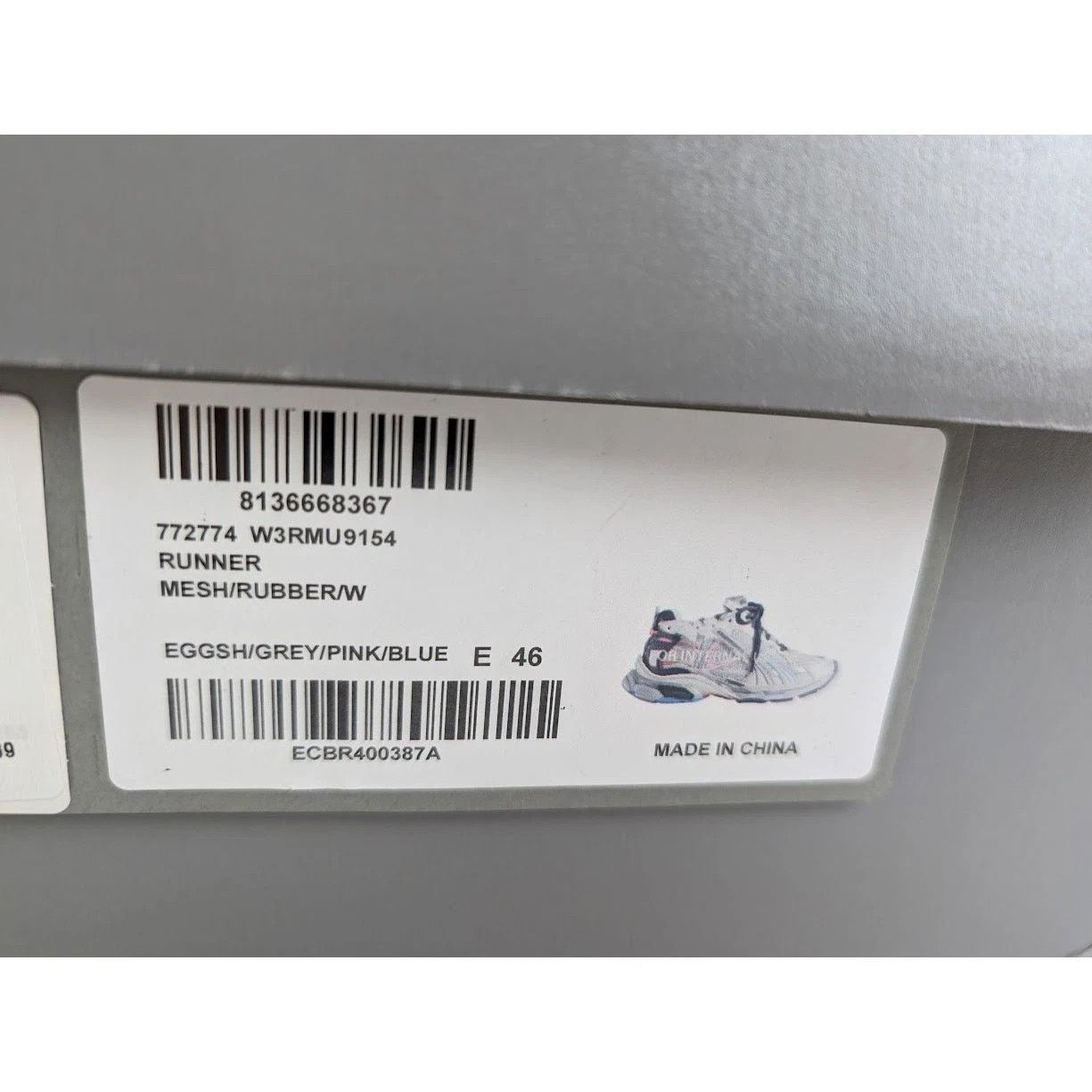 Balenciaga o1rshd1 Mesh Rubber Runners in Eggsh/Grey/Pink/Blue Size US 13 / EU 46 - 19 Thumbnail