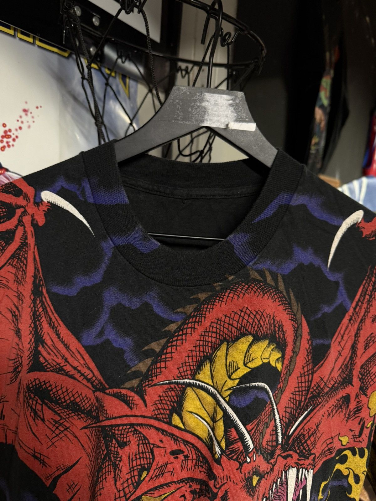 Vintage Vintage 1993 Liquid Blue Dragon AOP T-Shirt Rare XLarge Size US XL / EU 56 / 4 - 10 Thumbnail