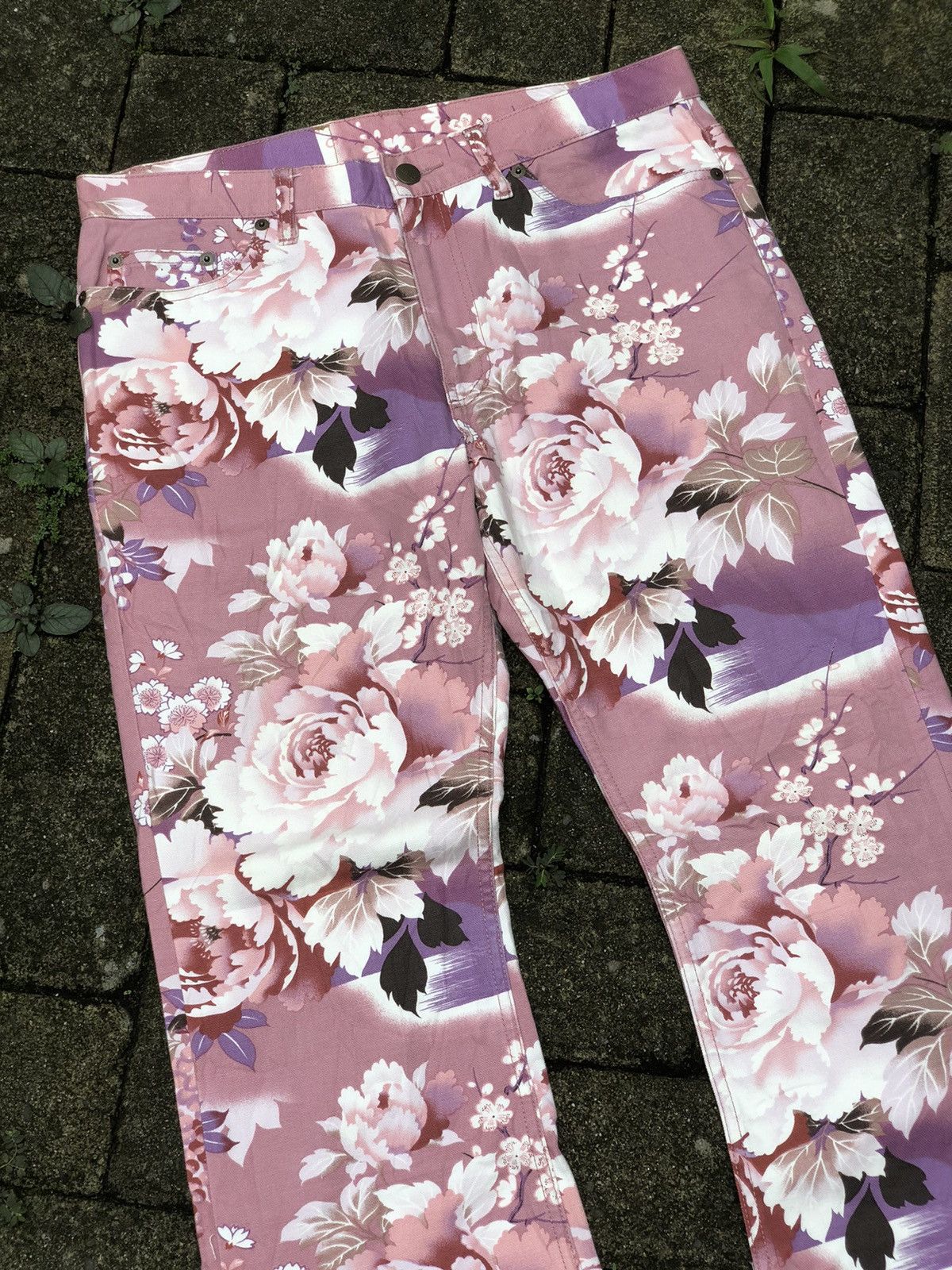 Other 💸NEED GONE💸 Glamdy Flower Printed Flared Denim Pants Size US 32 / EU 48 - 3 Thumbnail
