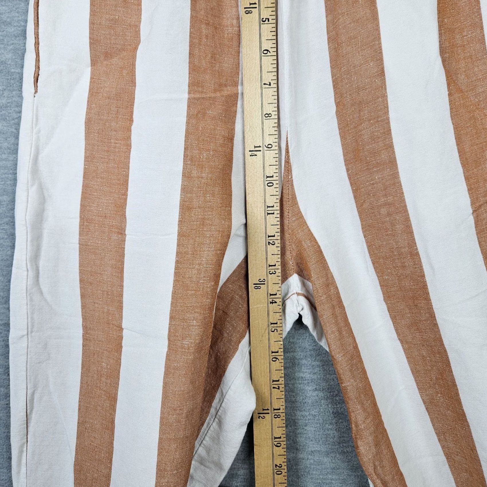Madewell Madewell Pants Wide-Leg Striped Pull-On Linen Viscose S White Casual Womens Size S Size 28" / US 6 / IT 42 - 5 Thumbnail