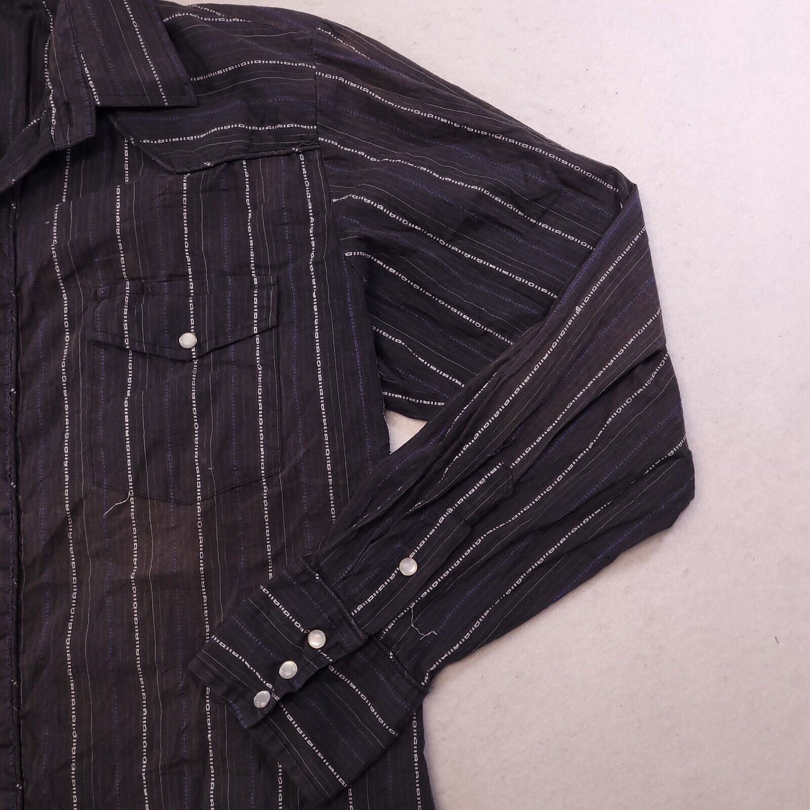 Roper Roper Casual Button Up Shirt Mens Size Large L Black Striped Size US L / EU 52-54 / 3 - 5 Thumbnail