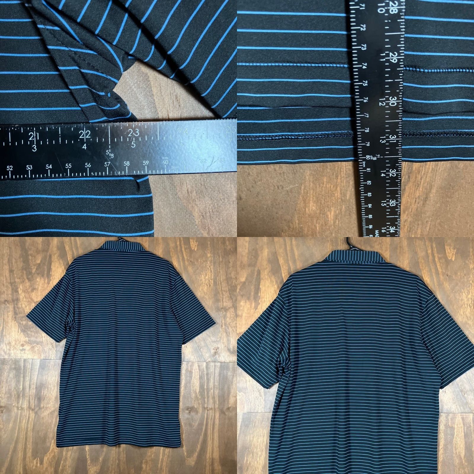 Peter Millar Peter Millar Men Shirt Black Blue Stripe Polo Stretch Large Short Sleeve Casual Golf Striped Polo Men Size US L / EU 52-54 / 3 - 8 Thumbnail