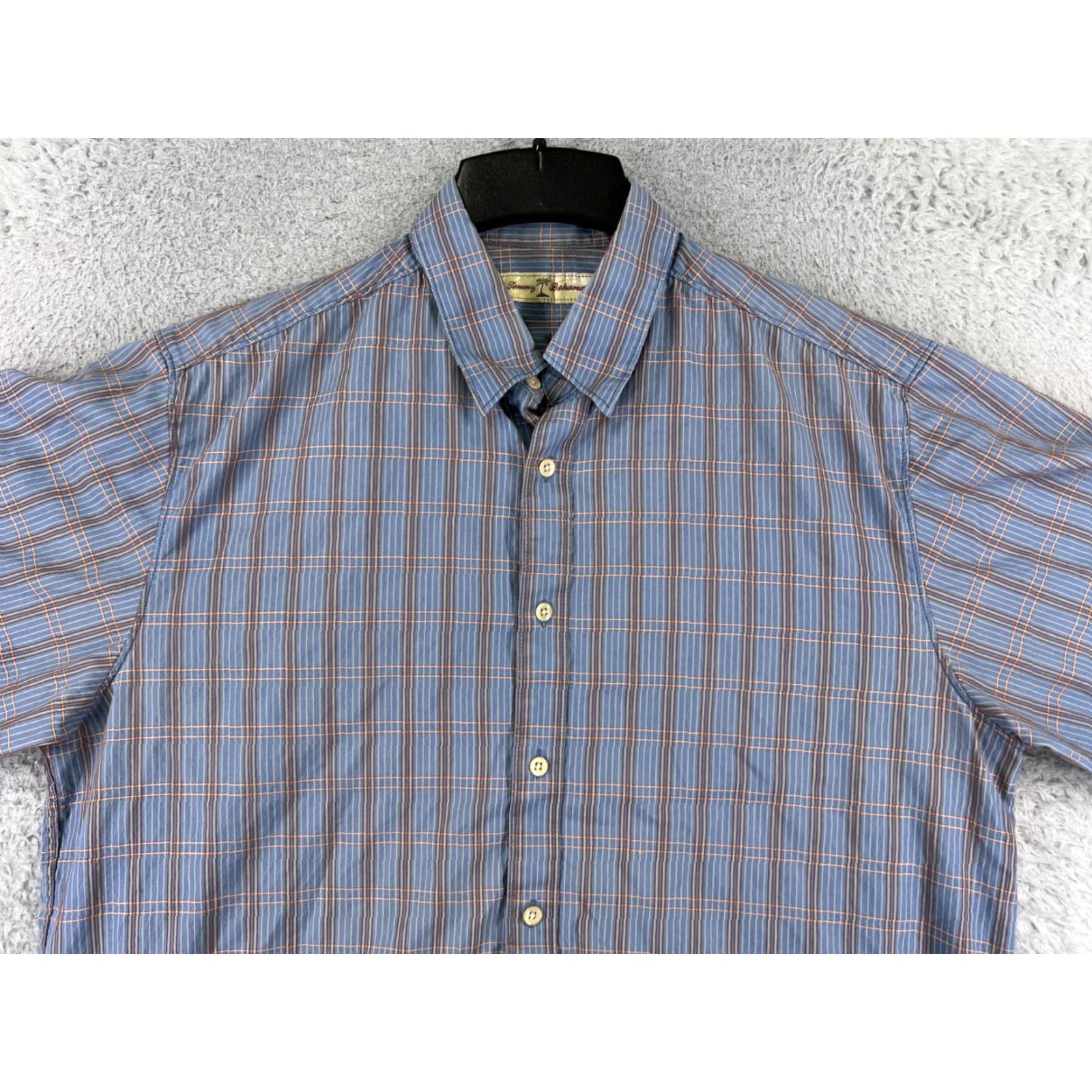 Tommy Bahama Tommy Bahama Shirt Men Large Blue Plaid 100% Cotton Button Up Hawaiian Vacation Size US L / EU 52-54 / 3 - 6 Thumbnail