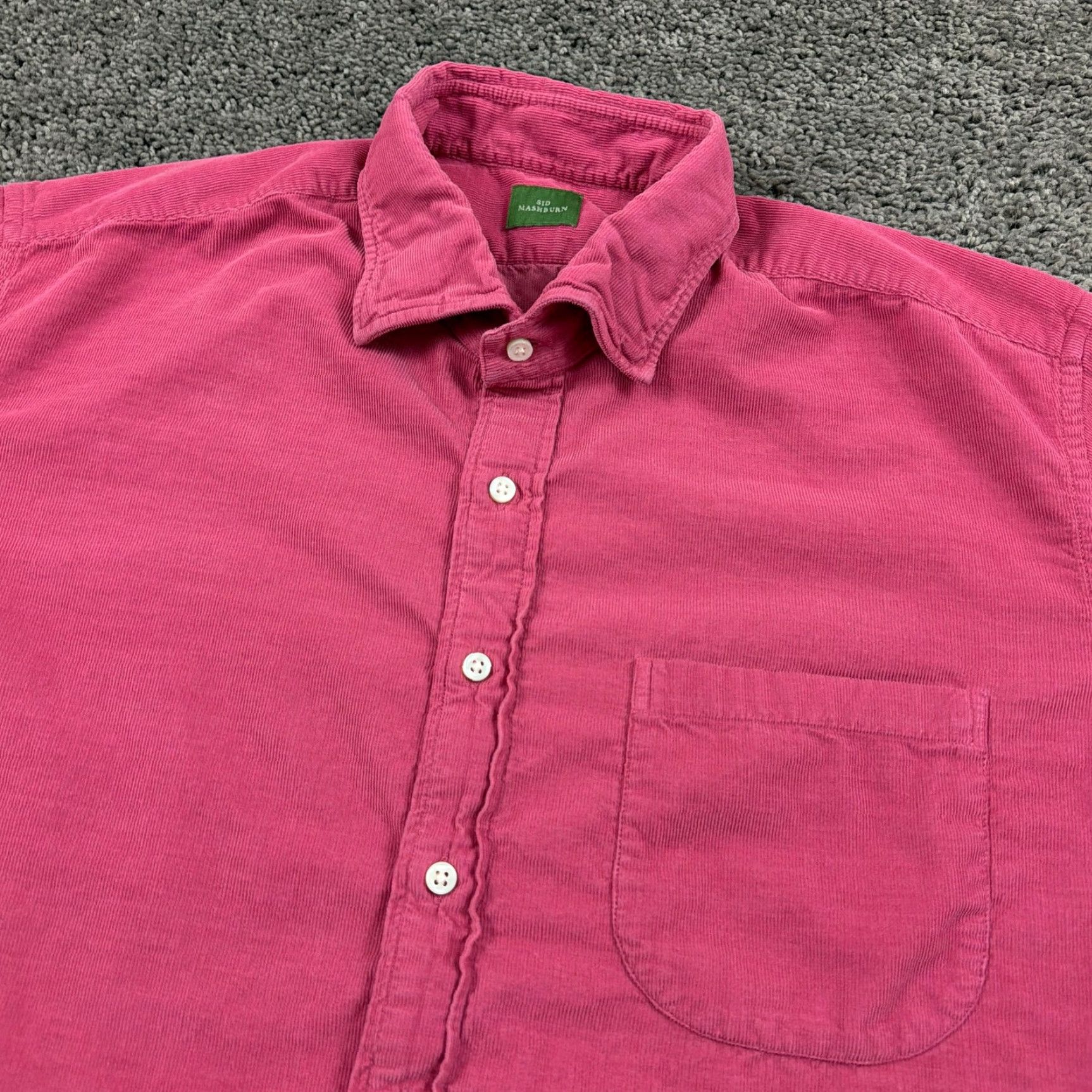 Sid Mashburn Sid Mashburn Shirt Mens XL Pink Corduroy Long Sleeve Button Up Pockets Cotton Size US XL / EU 56 / 4 - 2 Thumbnail