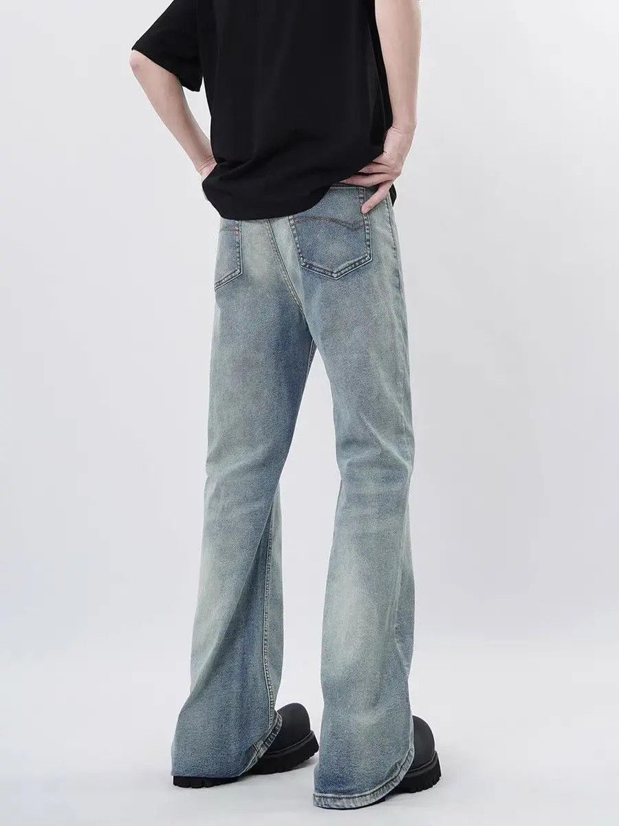 Japanese Brand Retro straight tube micro flared blue jeans Size US 32 / EU 48 - 3 Thumbnail