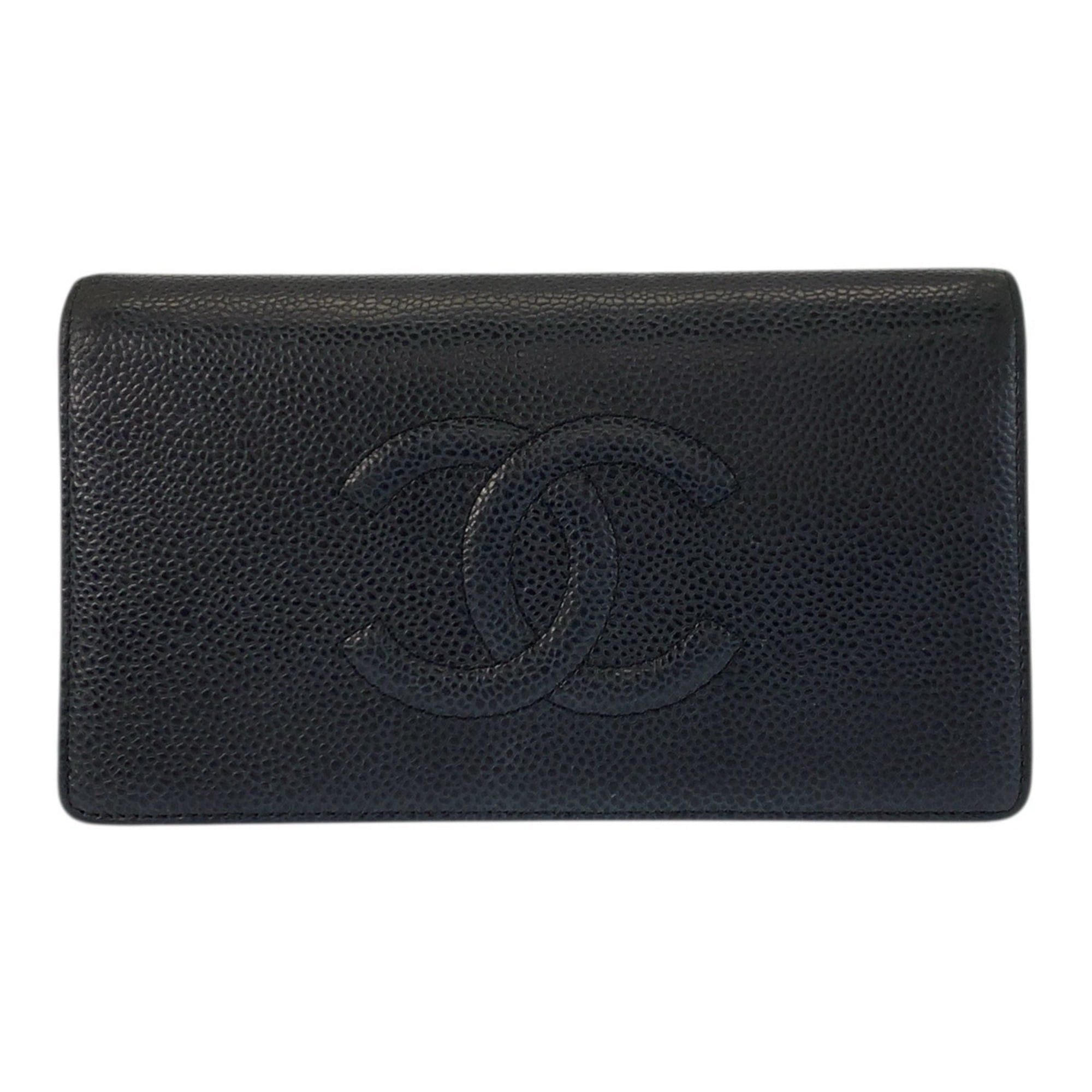 Chanel CHANEL Coco Mark Black Leather Long Wallet for Women Size ONE SIZE - 1 Thumbnail