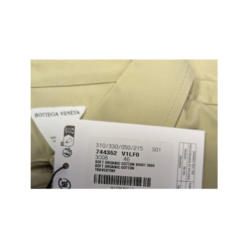 Bottega Veneta o1rshd1 Soft Organic Cotton Shirt in Travertine Size US S / EU 44-46 / 1 - 22 Thumbnail