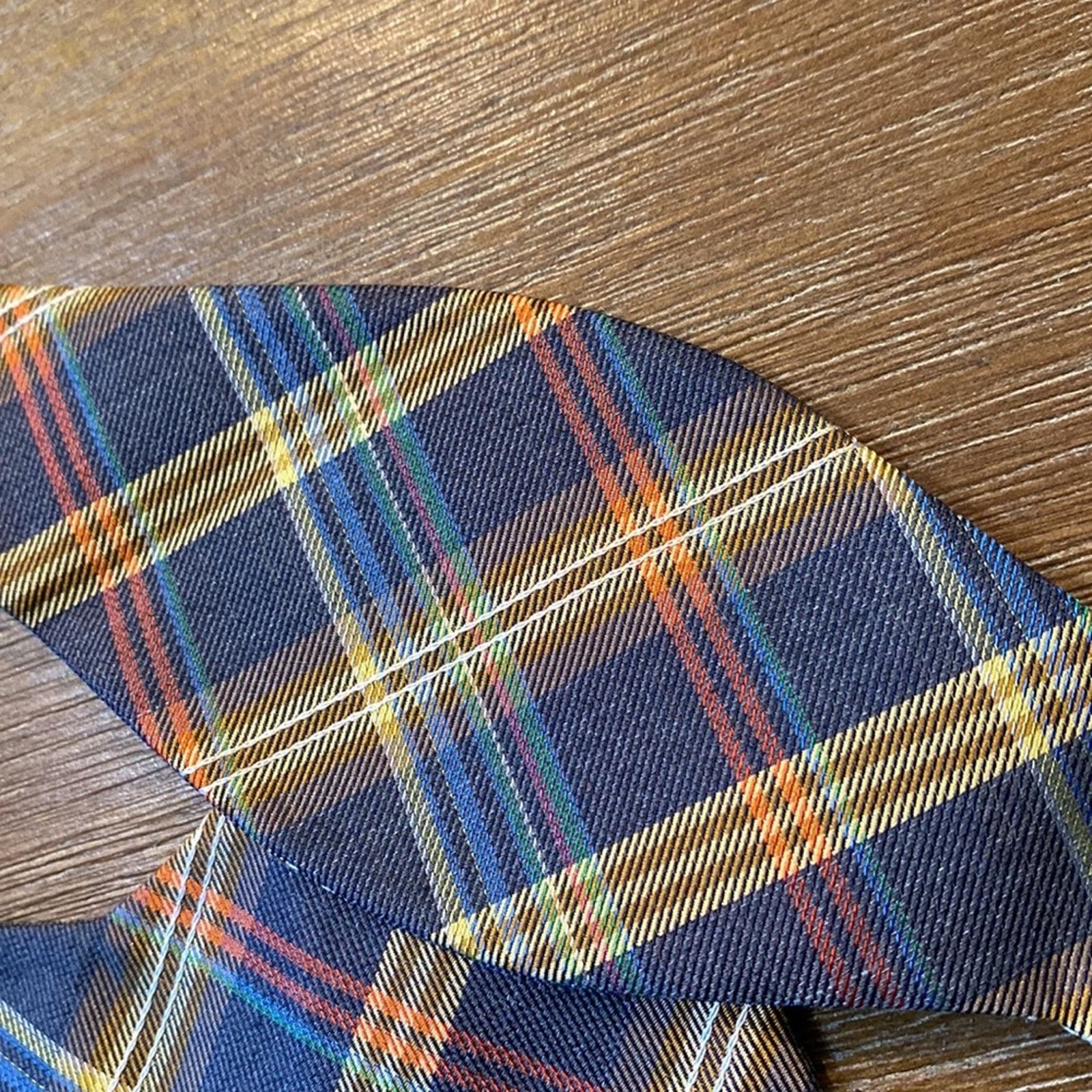 Countess Mara Countess Mara Sea-Mel plaid silk blend bow tie formal Size ONE SIZE - 5 Thumbnail