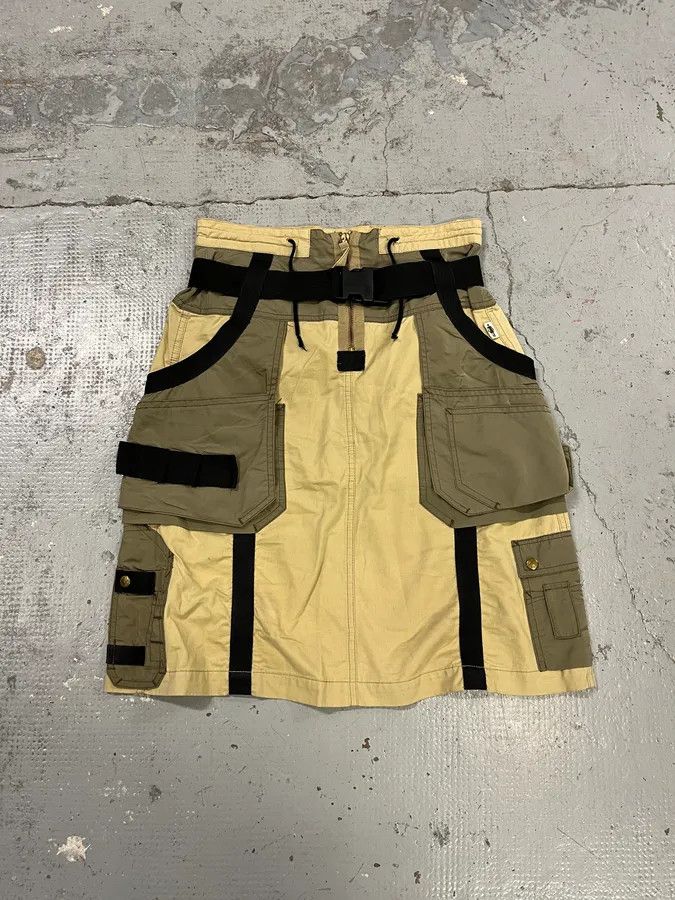 Jean Paul Gaultier AW2003 Jean Paul Gaultier Cargo Bondage Beige Skirt Size 27" / US 4 / IT 40 - 2 Thumbnail
