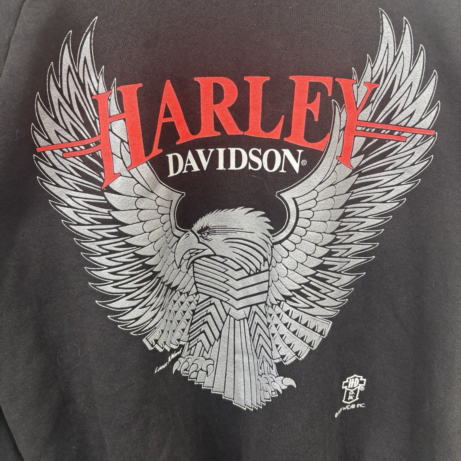 Harley Davidson 80’s Harley Davidson 3D Emblem Silver Eagle Black Crewneck L Size US L / EU 52-54 / 3 - 2 Thumbnail