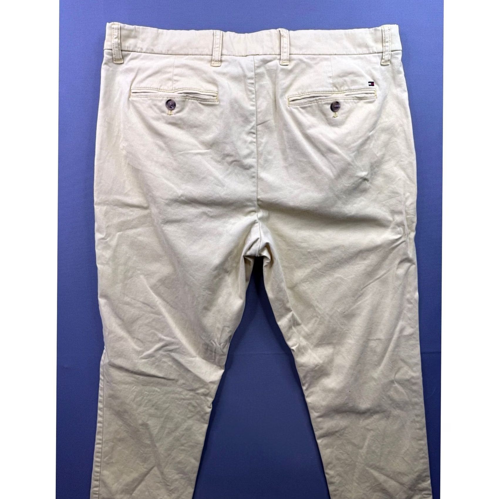 Tommy Hilfiger Tommy Hilfiger Slim Fit Chino Pants Mens Tan Khaki 36/32 Stretch 4-Pocket Logo Embroidered Size US 36 / EU 52 - 5 Thumbnail