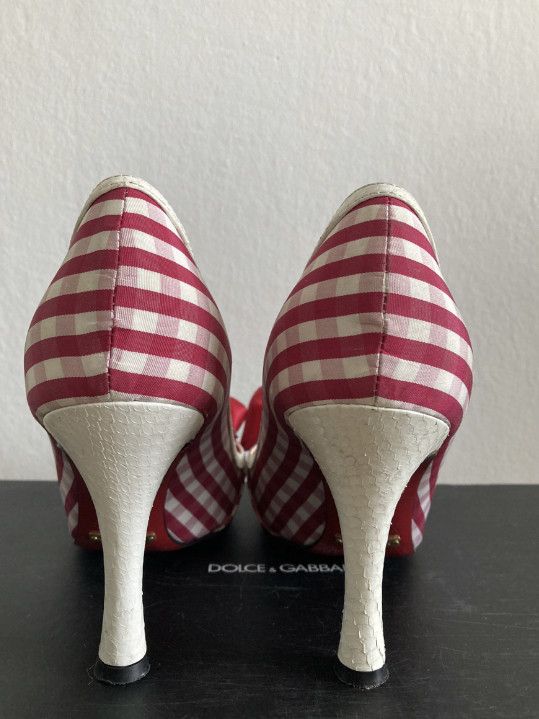 Dolce & Gabbana DOLCE&GABBANA checkered heels with a bow Size US 8 / IT 38 - 7 Thumbnail
