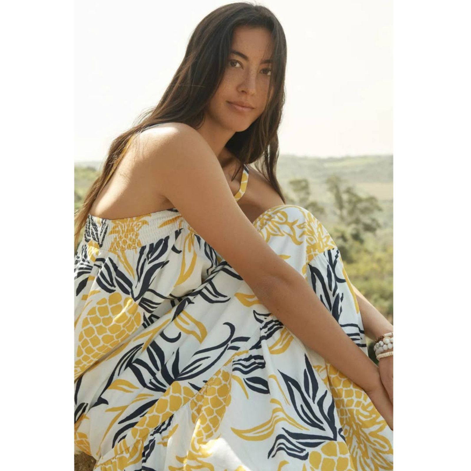 Anthropologie New Anthropologie Floral Flounced Maxi Dress $188 SMALL Size S / US 4 / IT 40 - 1 Thumbnail