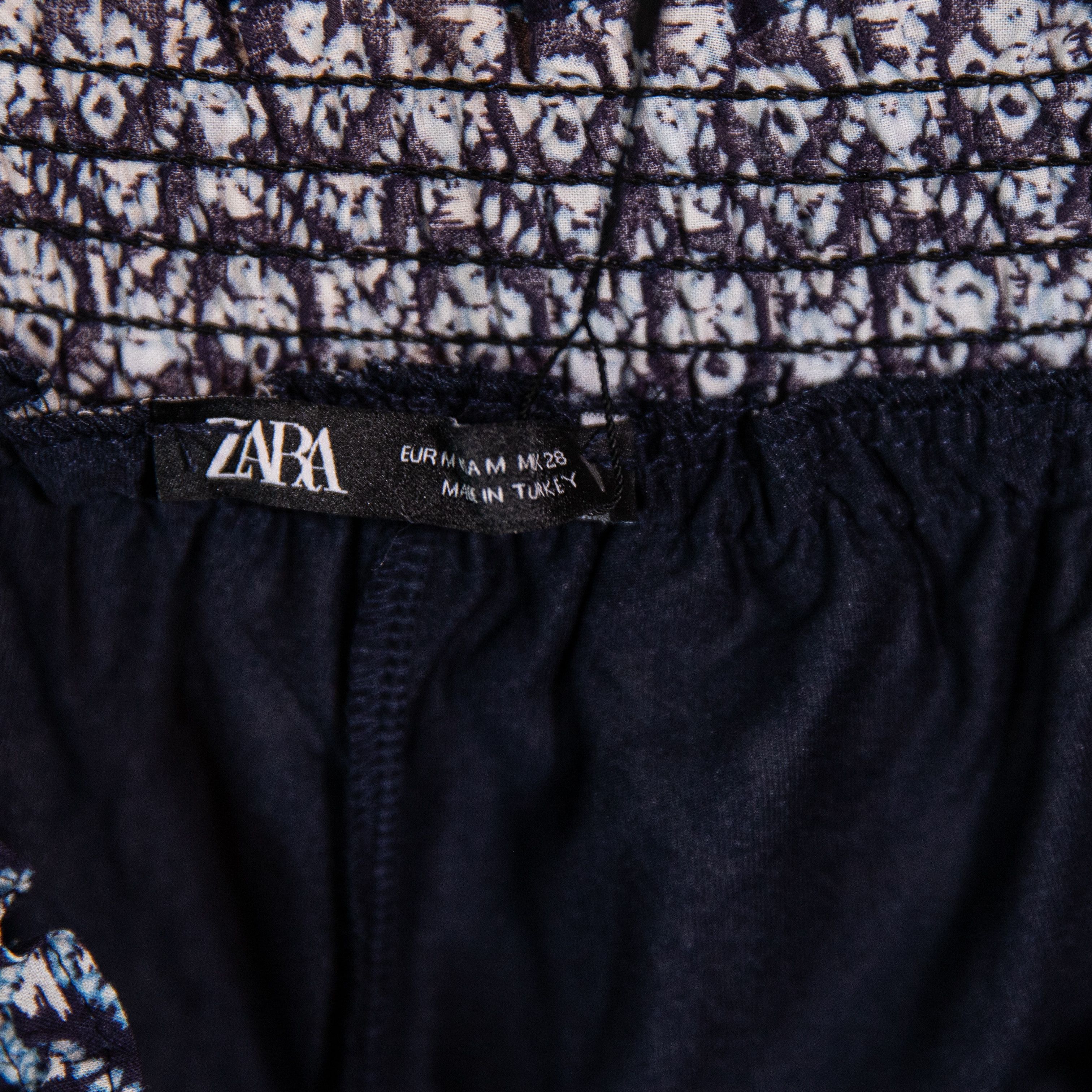 Zara NEW Zara Cotton Blue White Micro Floral Size 28" / US 6 / IT 42 - 2 Thumbnail