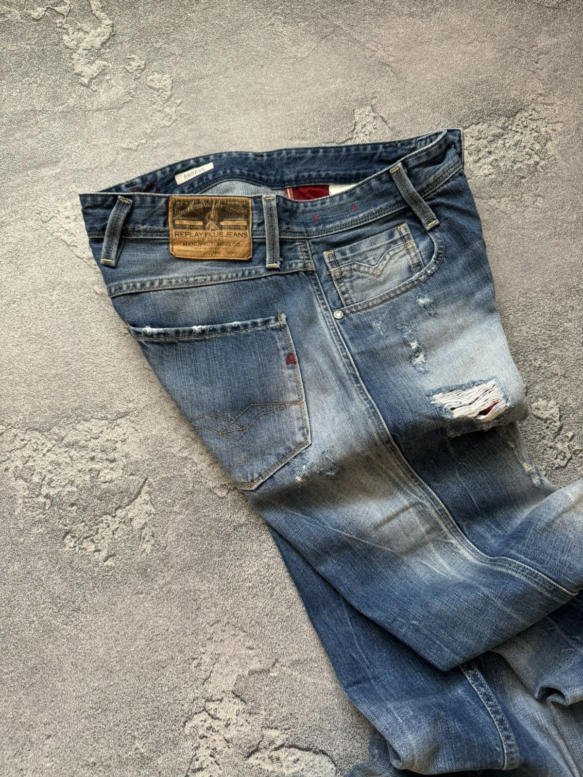 Replay × Vintage Replay 30/32 anbass Distressed denim pant trouser Jean chino Size US 30 / EU 46 - 15 Thumbnail