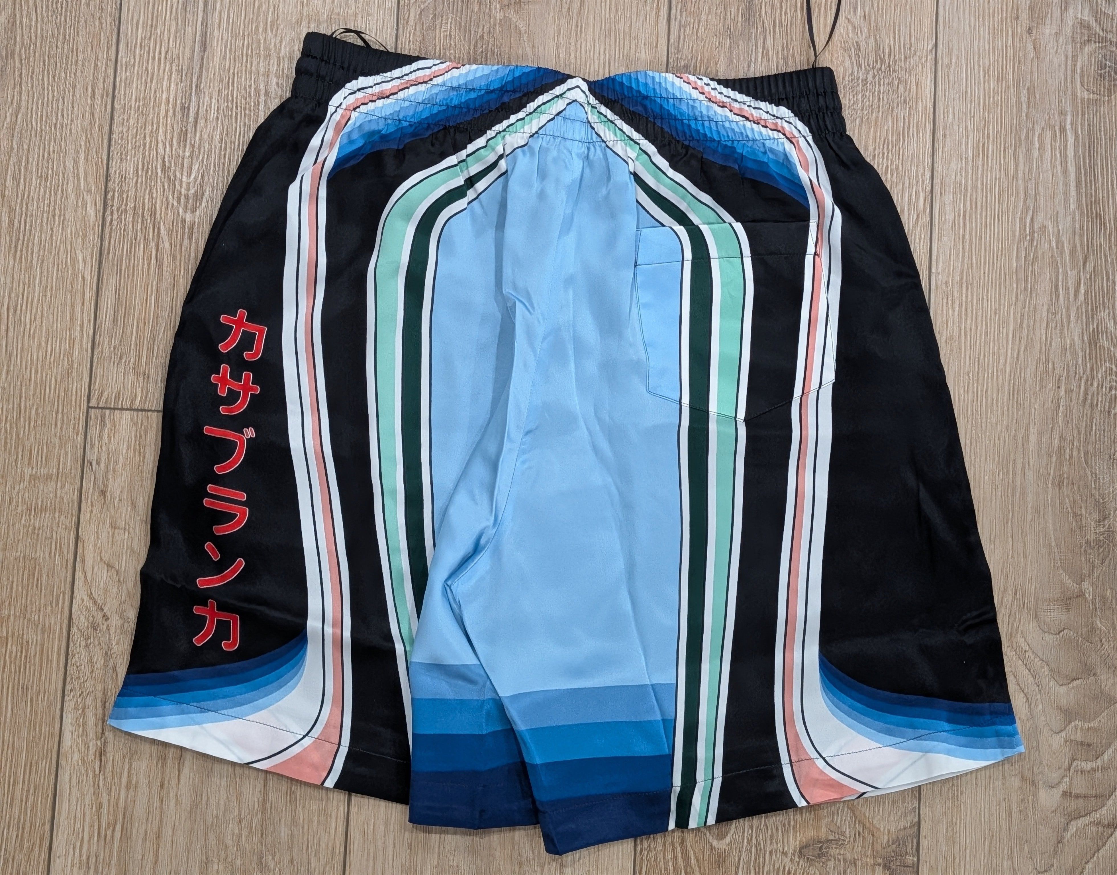 Casablanca Casablanca Multi-Stripe Silk Shorts Graphic Mountain Medium Size US 32 / EU 48 - 3 Thumbnail