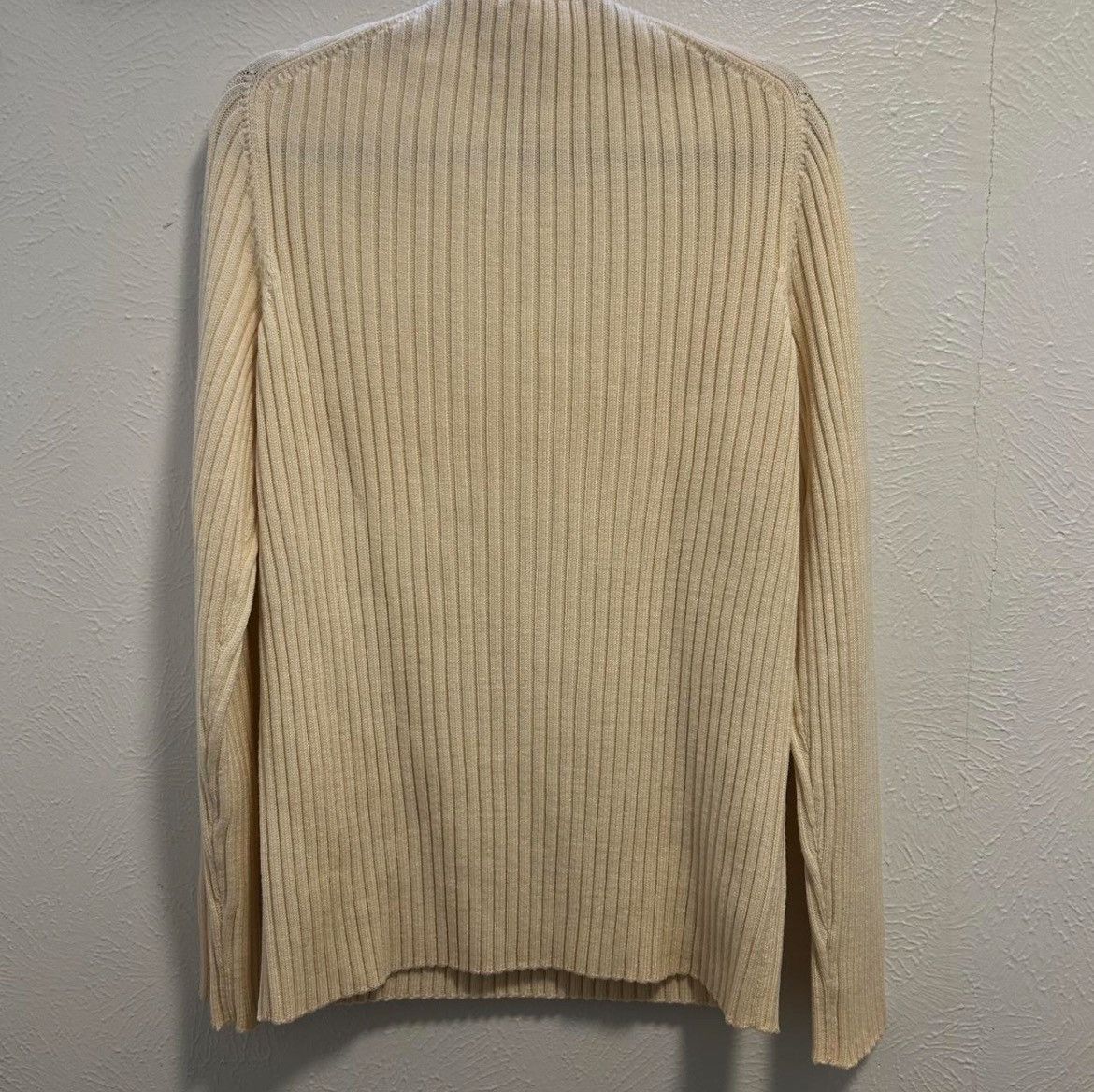 Helmut Lang 2004 Helmut Lang Mock Neck Long Ivory Knit Sweater Size US L / EU 52-54 / 3 - 2 Thumbnail