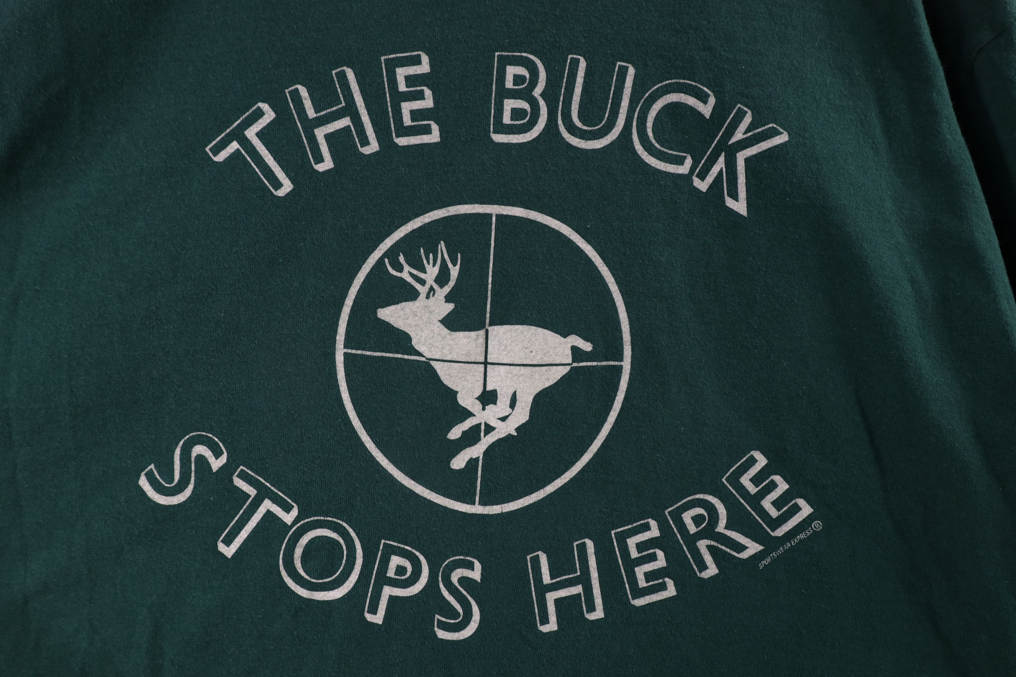 Vintage Vintage 90s Streetwear Buck Stops Here Deer Hunting T-Shirt Size US XXL / EU 58 / 5 - 4 Thumbnail