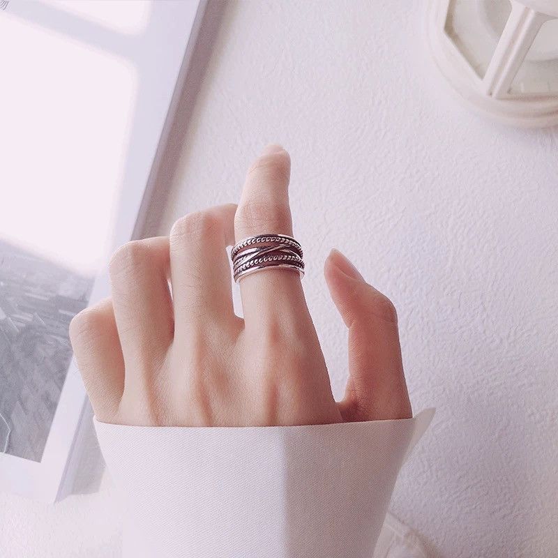Other Resizable 925 Sterling Silver Interware Line Ring Size ONE SIZE - 5 Thumbnail