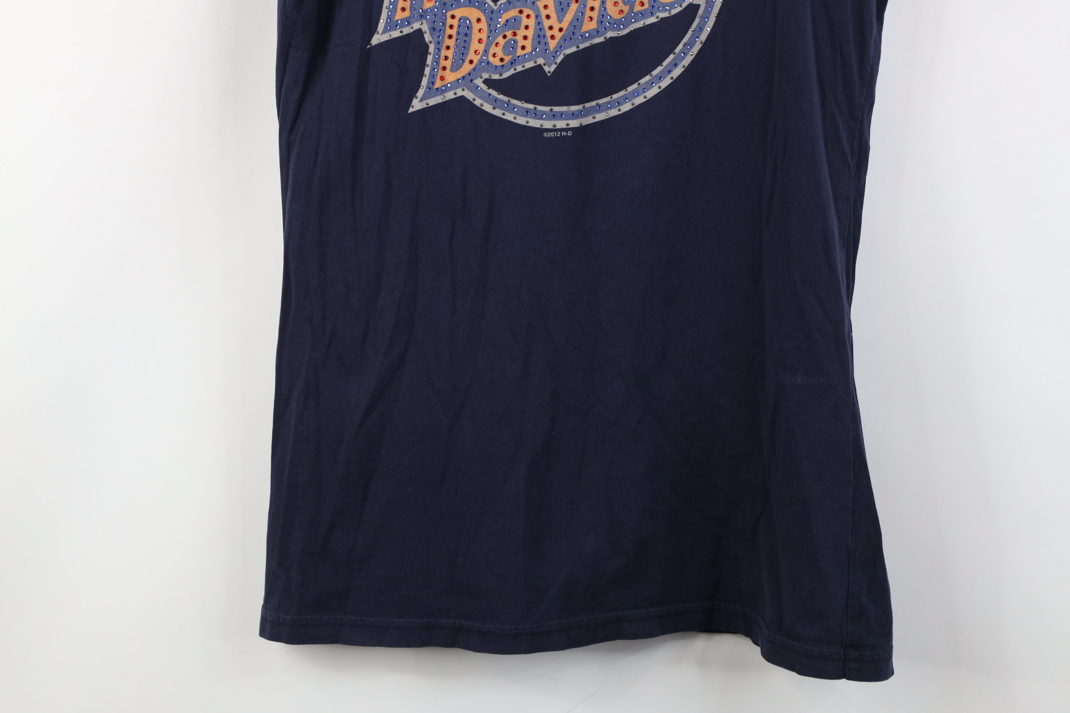 Harley Davidson Vintage Y2K Harley Davidson Spell Sequined T-Shirt Navy Blue Size M / US 6-8 / IT 42-44 - 3 Thumbnail