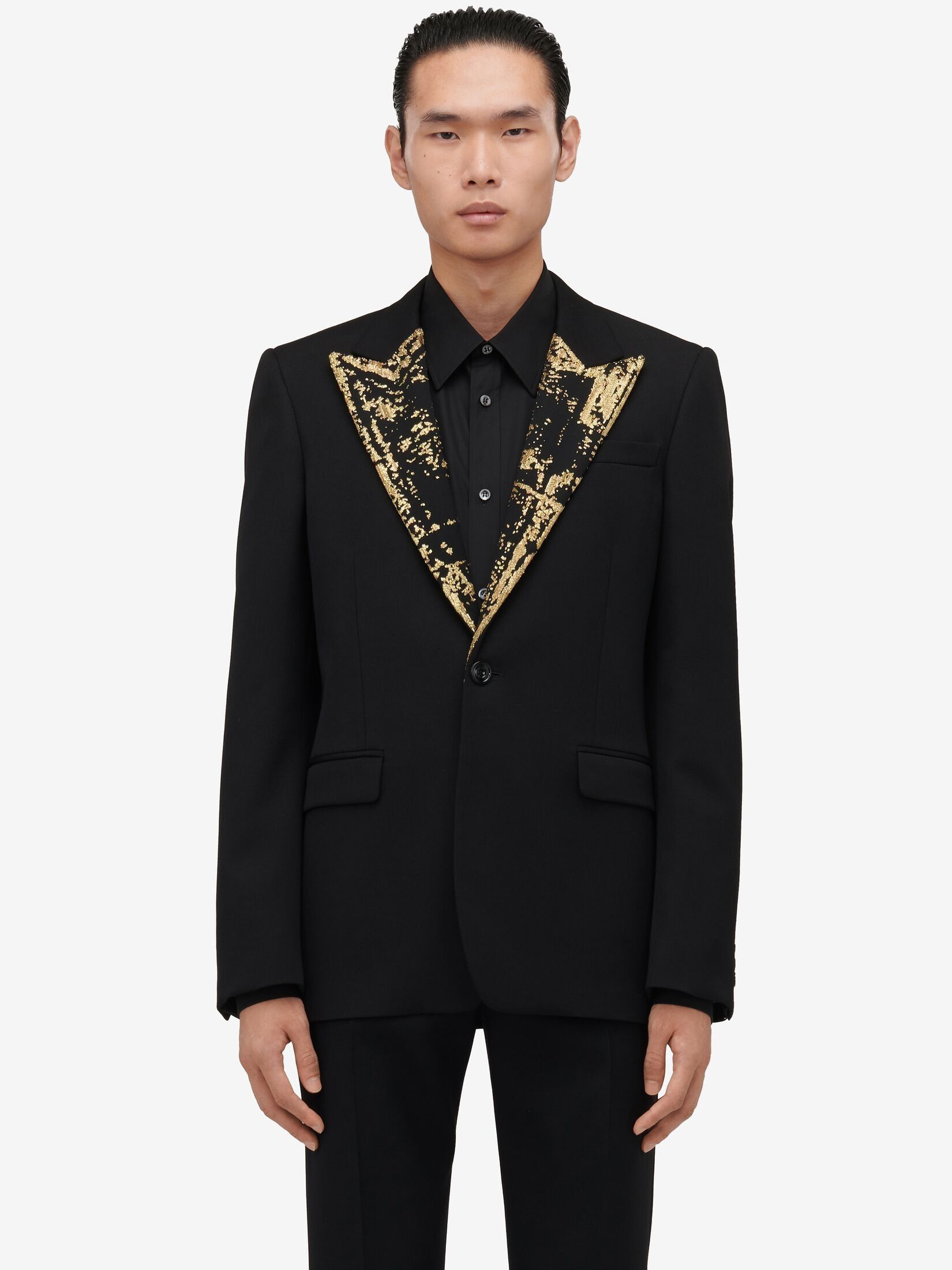 Alexander McQueen o1w1db10725 Embroidered Single-Breasted Jacket in Black Size US L / EU 52-54 / 3 - 5 Thumbnail