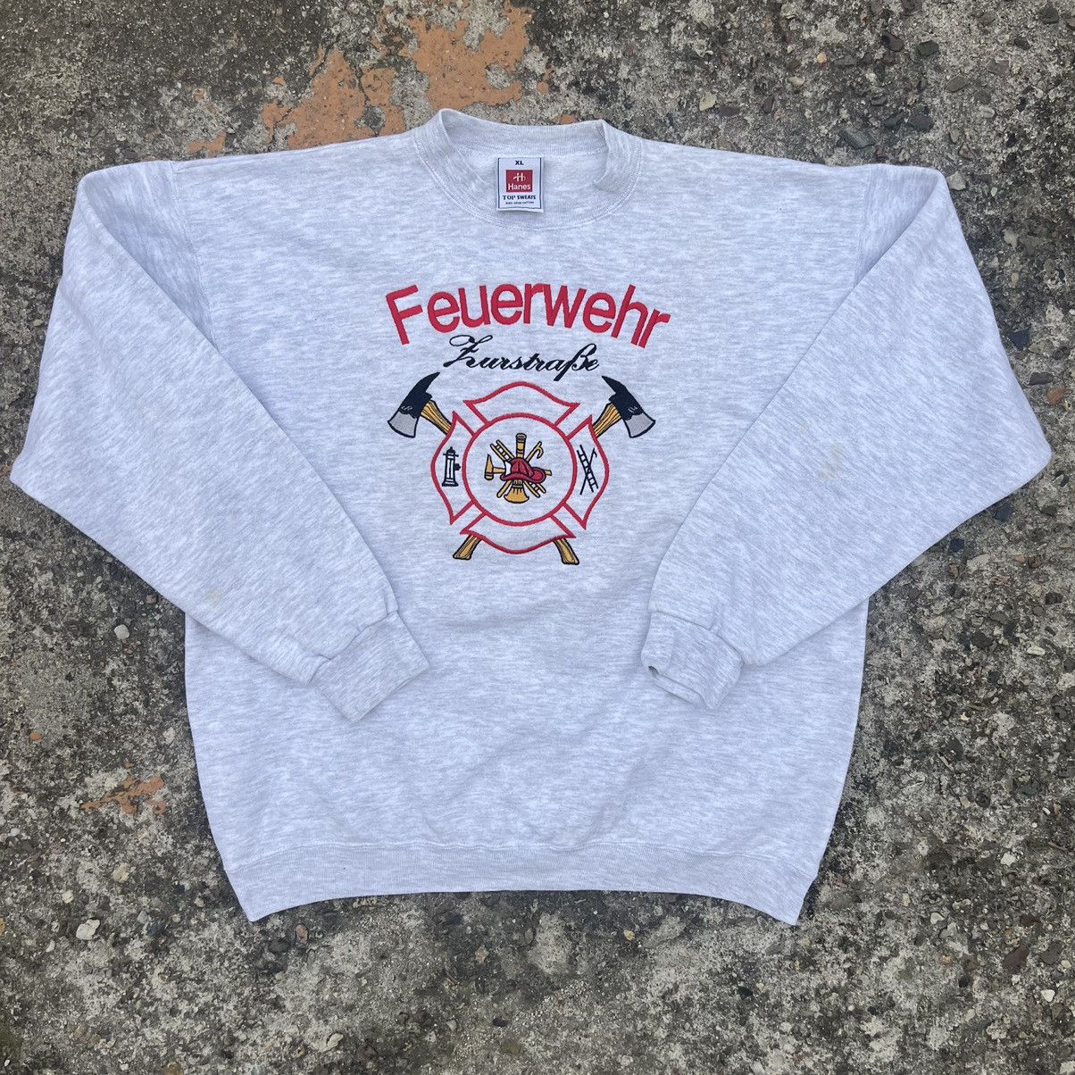 Japanese Brand × Vintage Vintage Firefighters Embroidered Logo Sweatshirt Size US XL / EU 56 / 4 - 1 Thumbnail