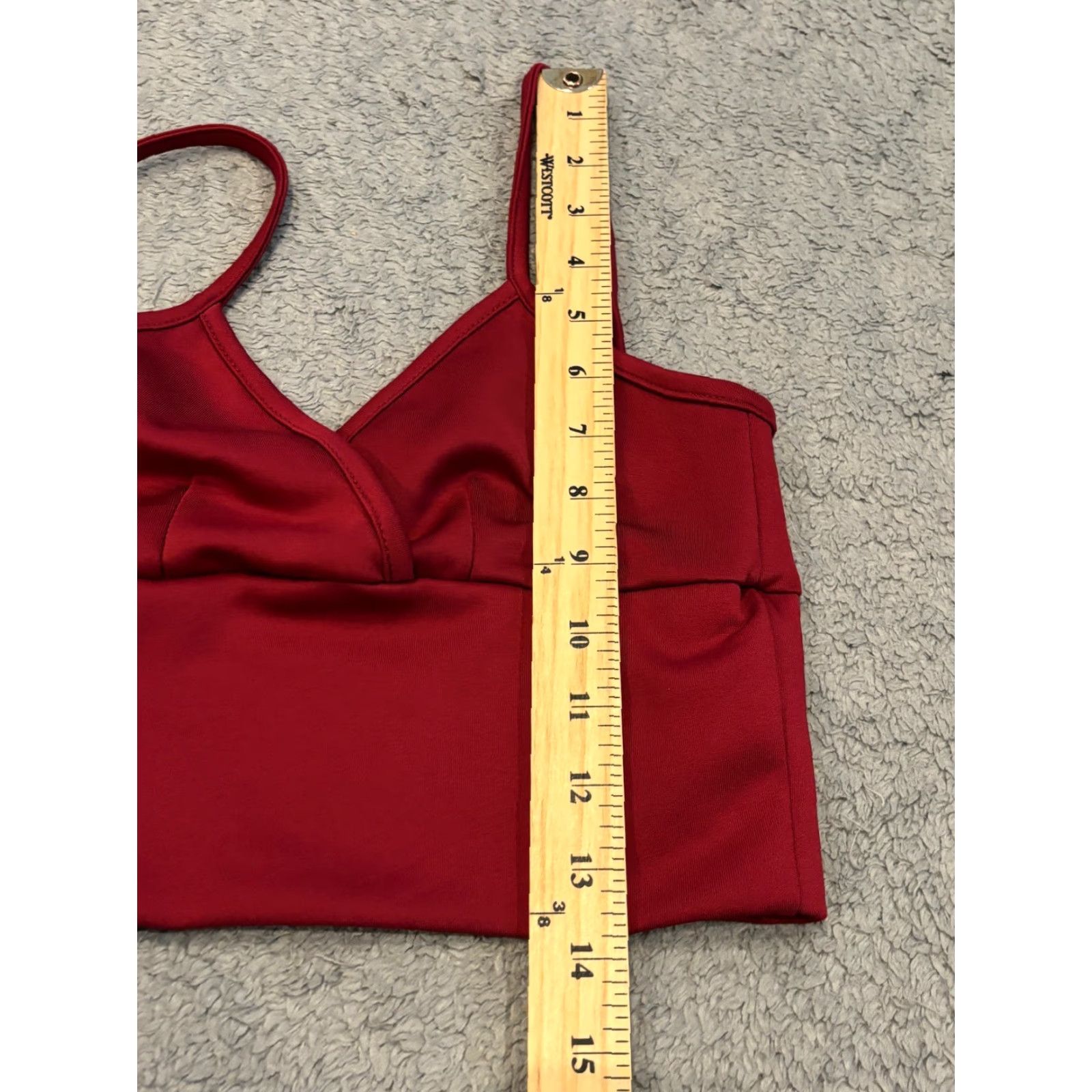 Boohoo Boohoo Crop Top Womens 4 Red Sleeveless Stretch Bustier Casual Tank Cropped - Womens Size S / US 4 / IT 40 - 4 Thumbnail