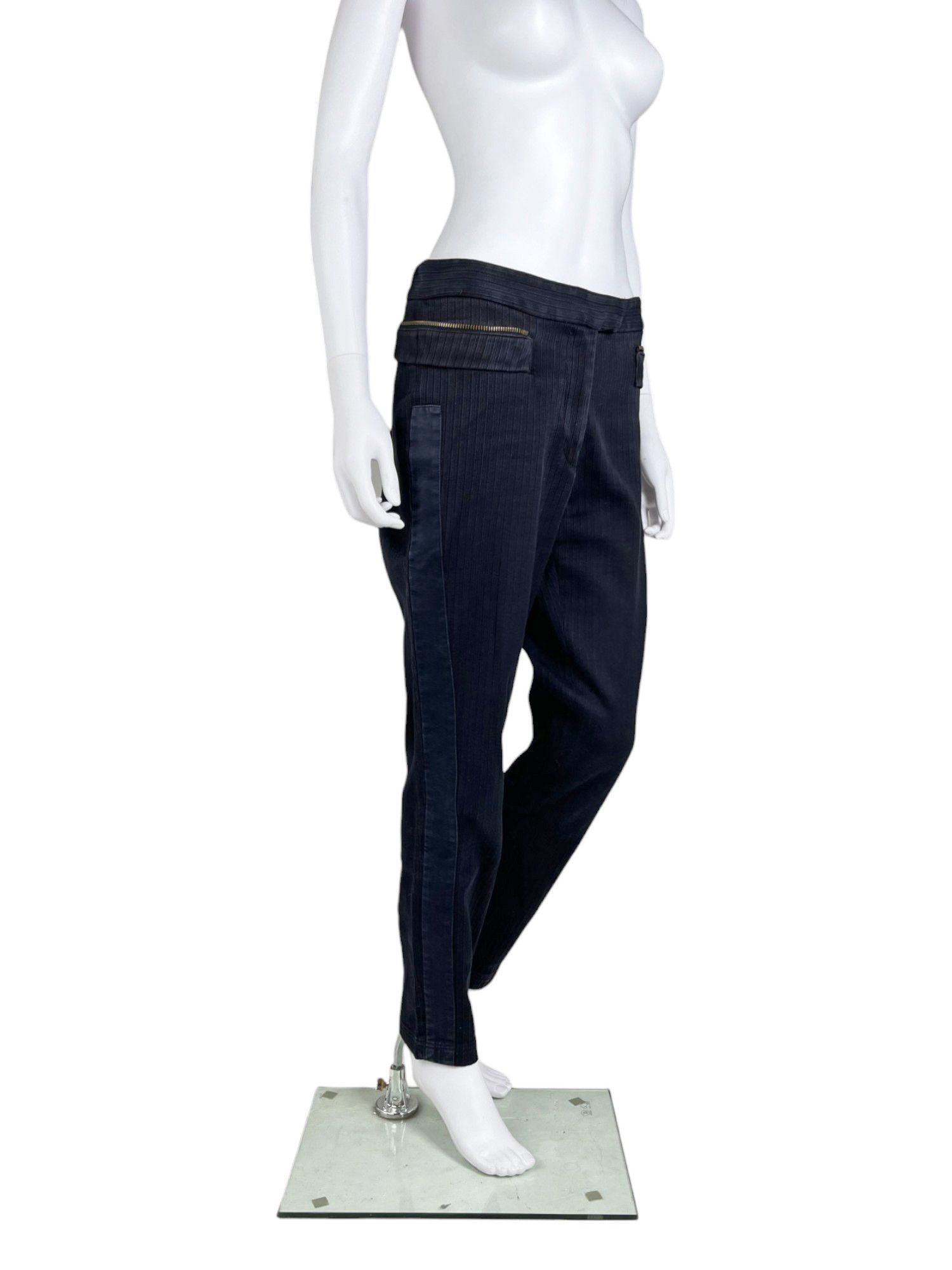 Dries Van Noten F/W 2014 Cotton Striped Zip Pants Size 25" / US 0 / IT 36 - 2 Thumbnail